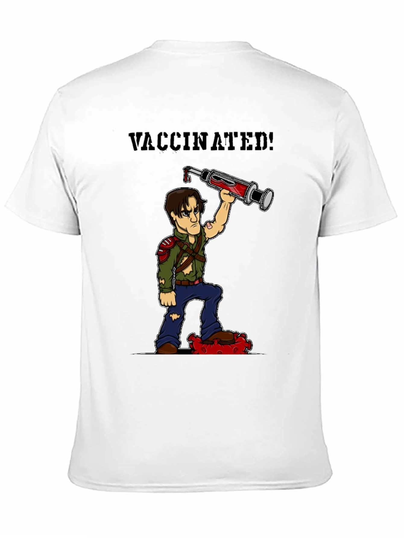 Black Vaccinated Zombie T-Shirt: Virus Slayer view 11