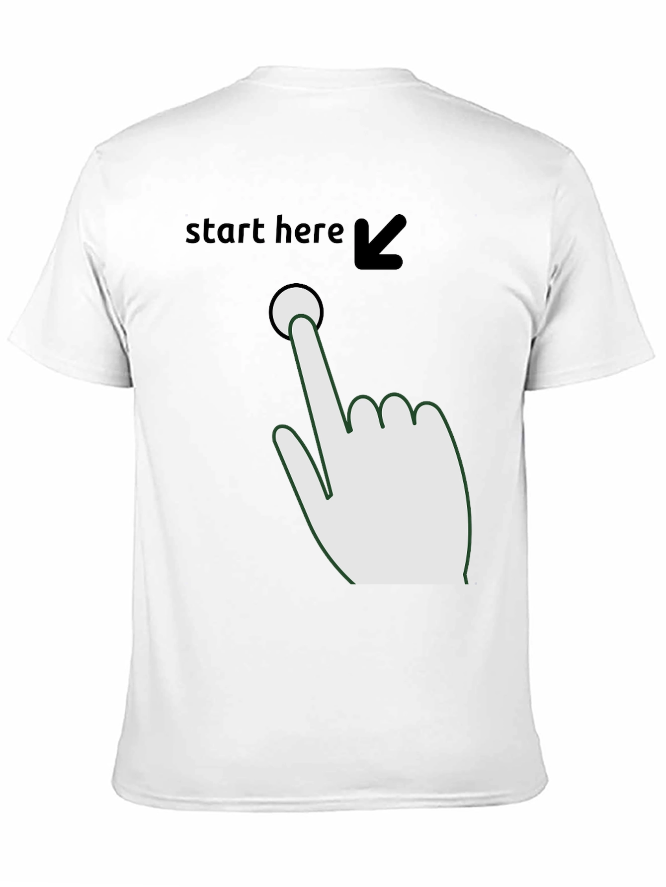 Black Start Here Graphic Tee - Funny Novelty Shirt view 11