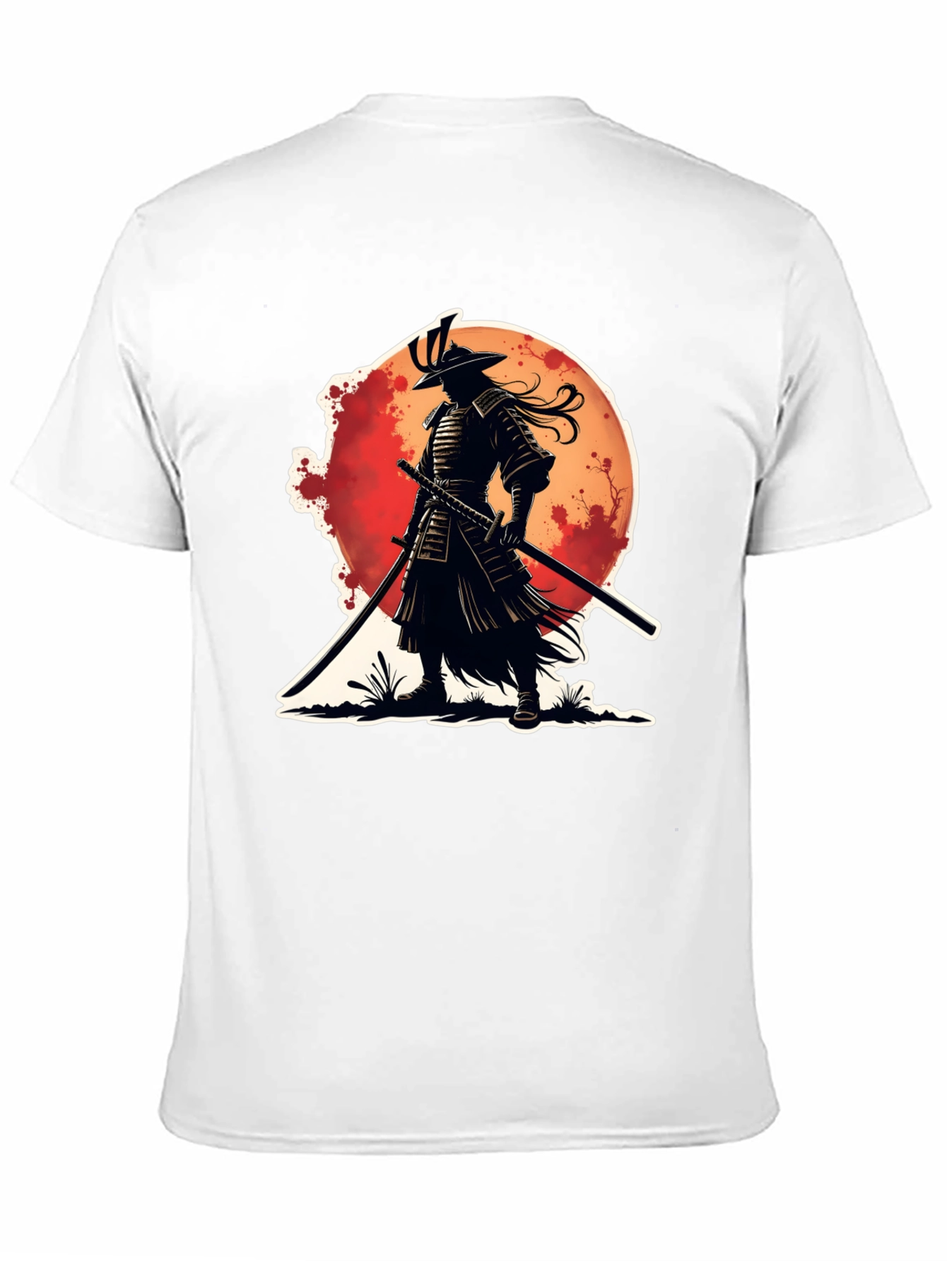 Black Samurai Warrior Graphic Tee - Black Cotton Blend view 11