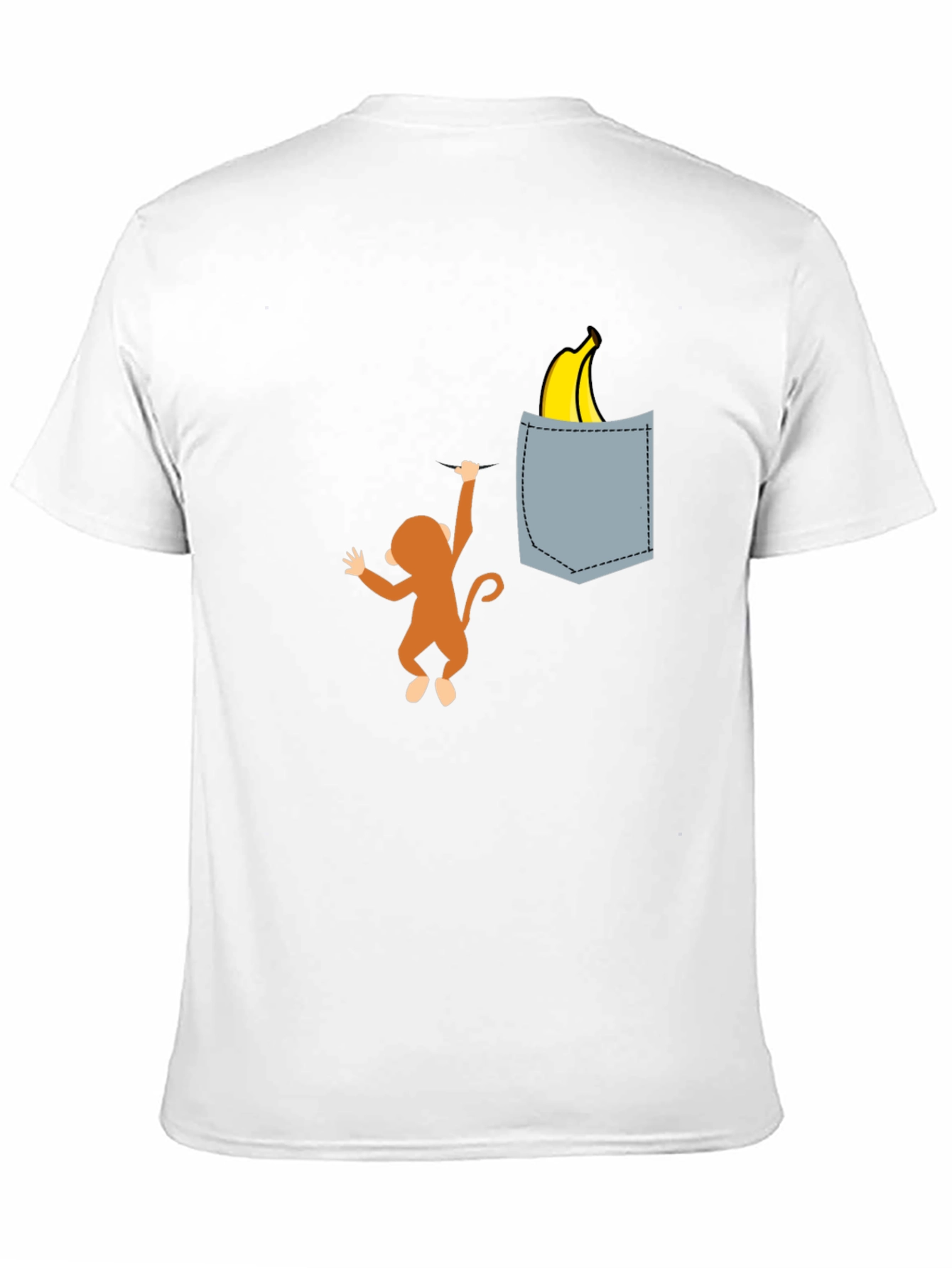 Black Monkey Banana Pocket T-Shirt - Novelty Graphic Tee view 11