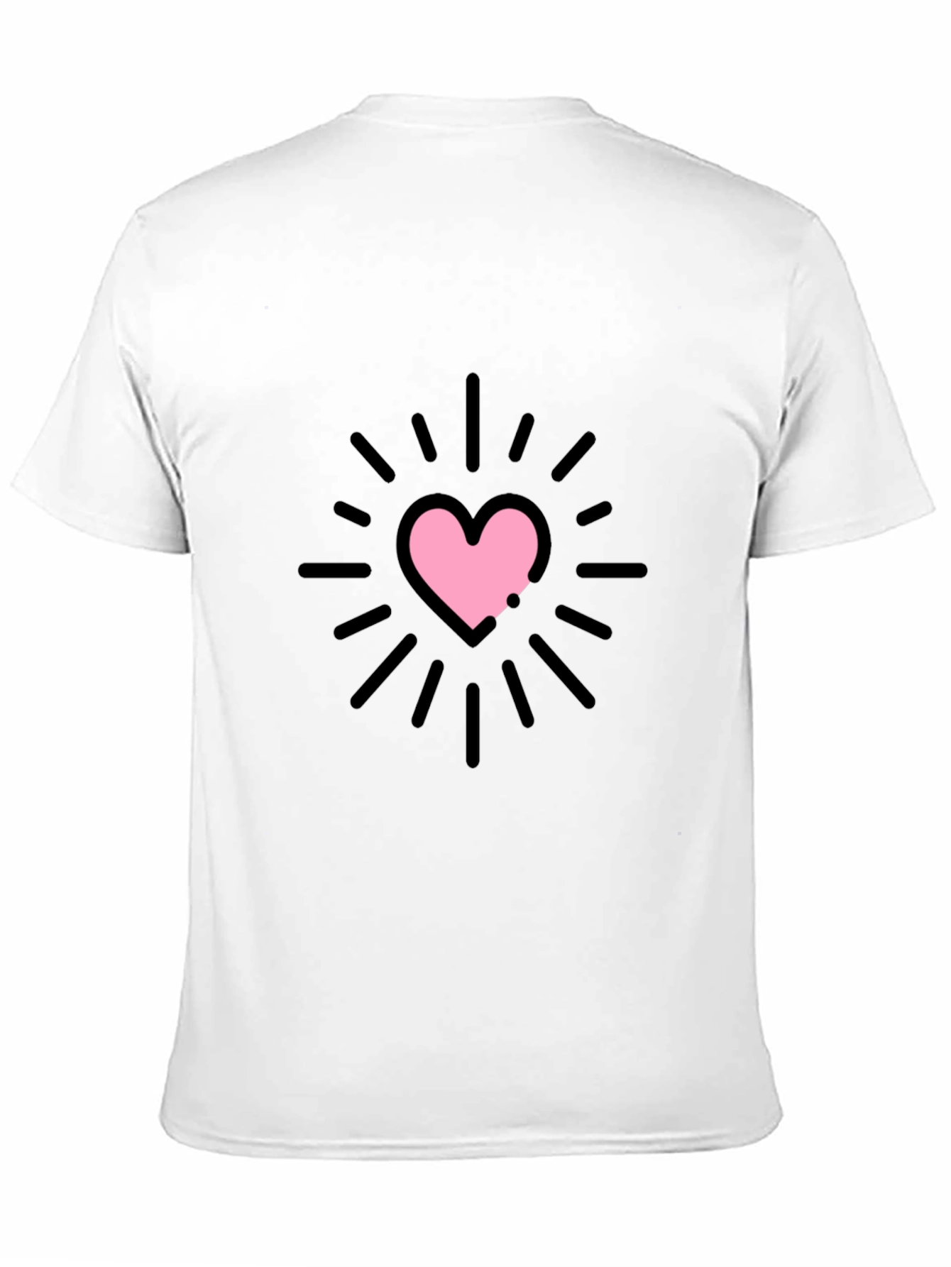 Black Heart Burst Graphic Tee - Black Unisex T-Shirt view 11