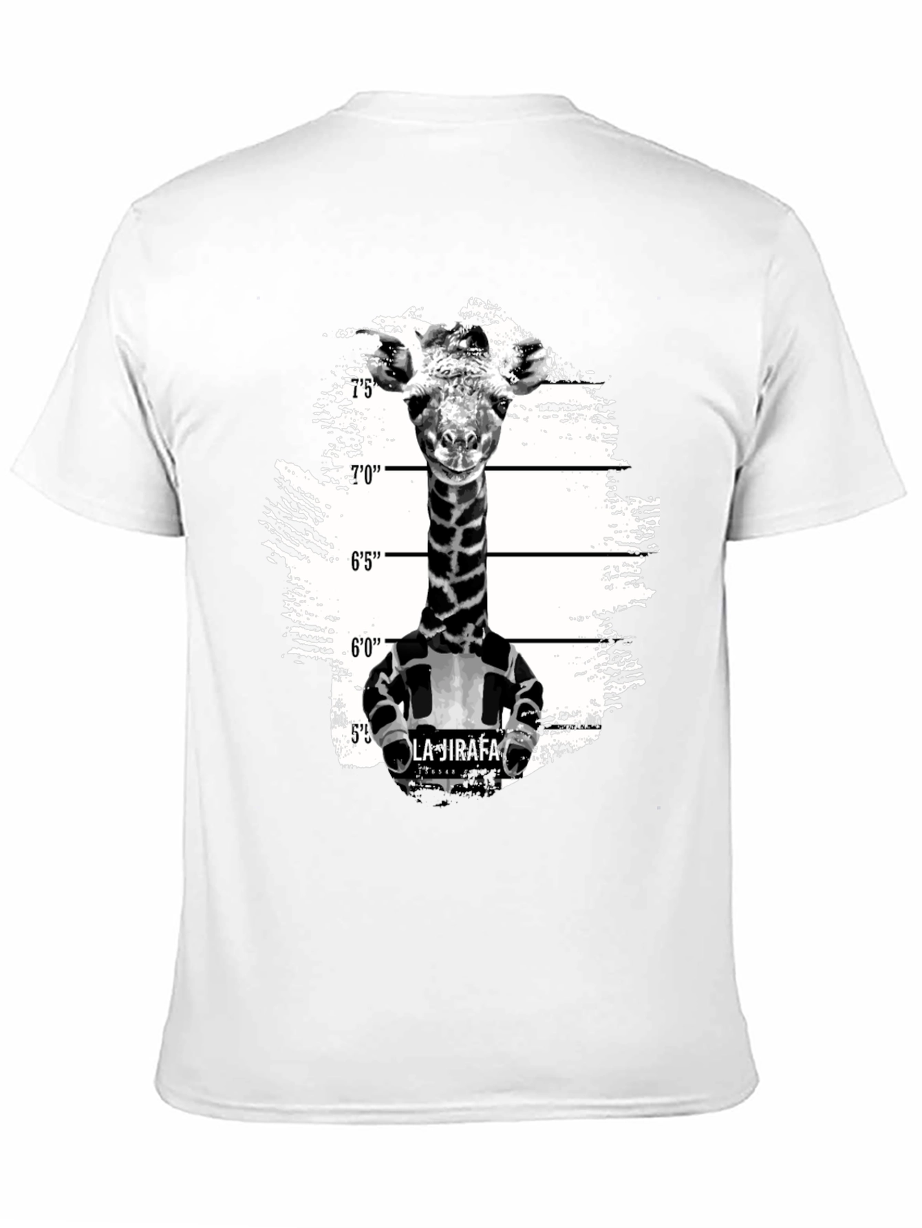 Black Giraffe Mugshot Graphic T-Shirt - Funny Animal Tee view 11