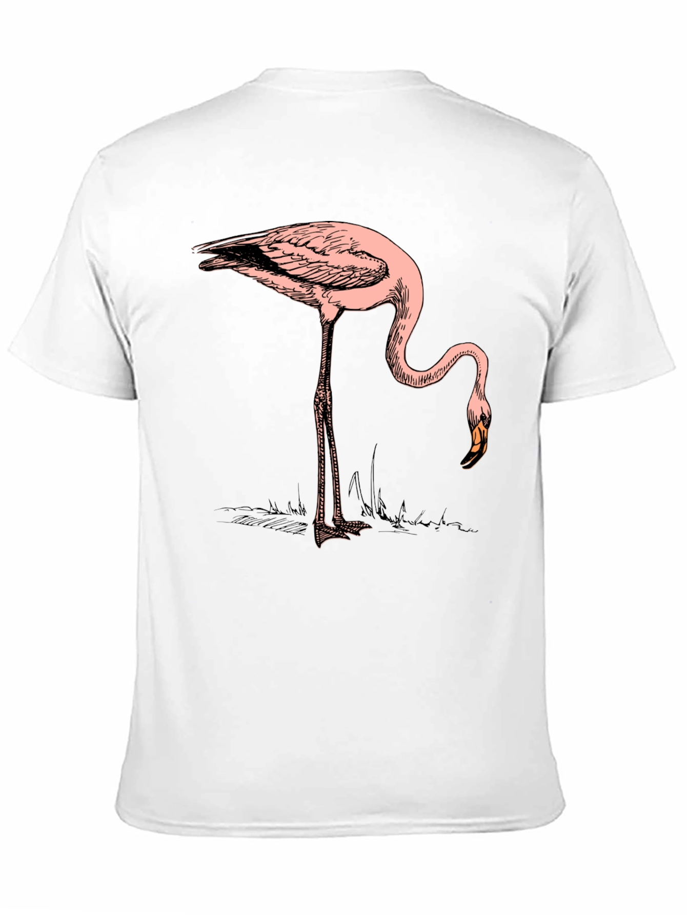 Black Cool Flamingo Graphic Print Black T-Shirt view 11