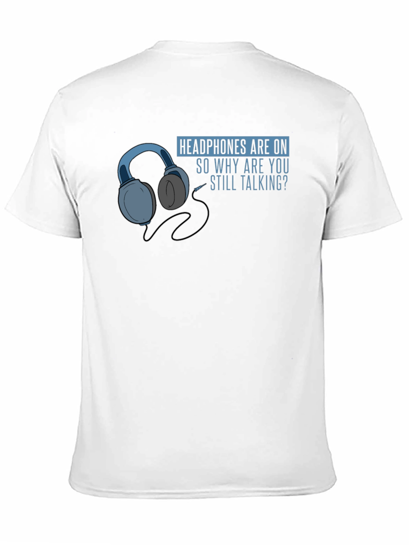 Black Headphones On Graphic T-Shirt - Introvert Humor view 11