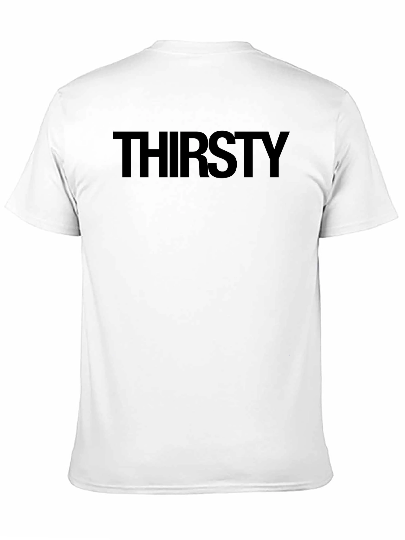 Black Thirsty Graphic Tee - Bold Black Cotton Shirt view 11