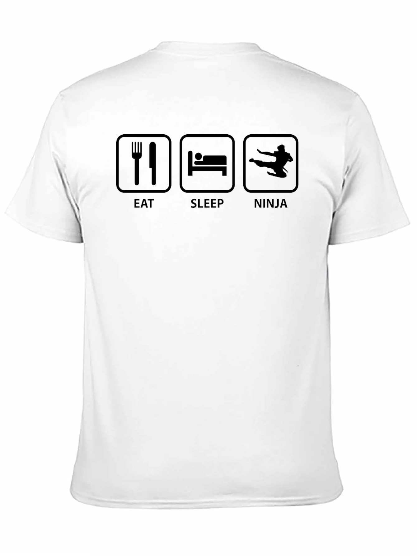 Black Eat Sleep Ninja Funny Graphic Tee - Black view 11