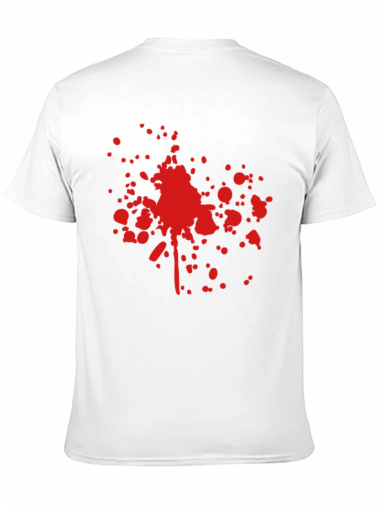 Black Red Splatter Print Black T-Shirt view 11