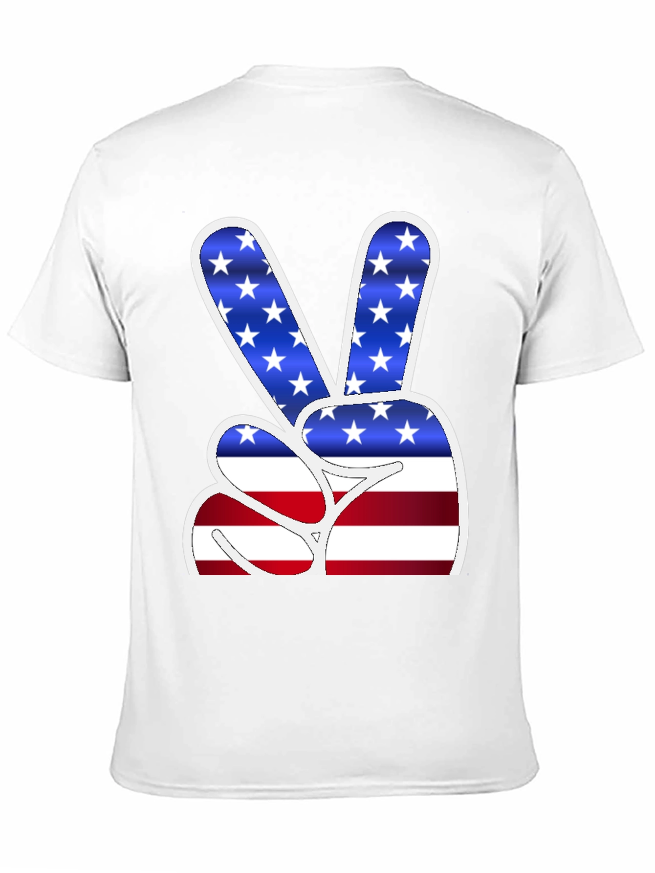 Black American Flag Peace Sign Graphic T-Shirt view 11
