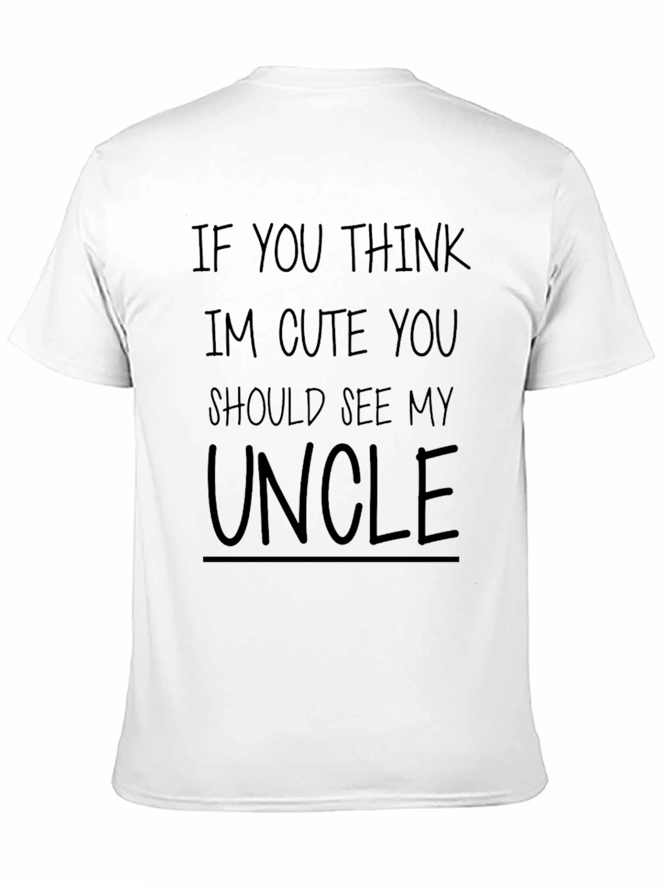 Black Cute Uncle Graphic Tee - Black Crew Neck T-Shirt view 11