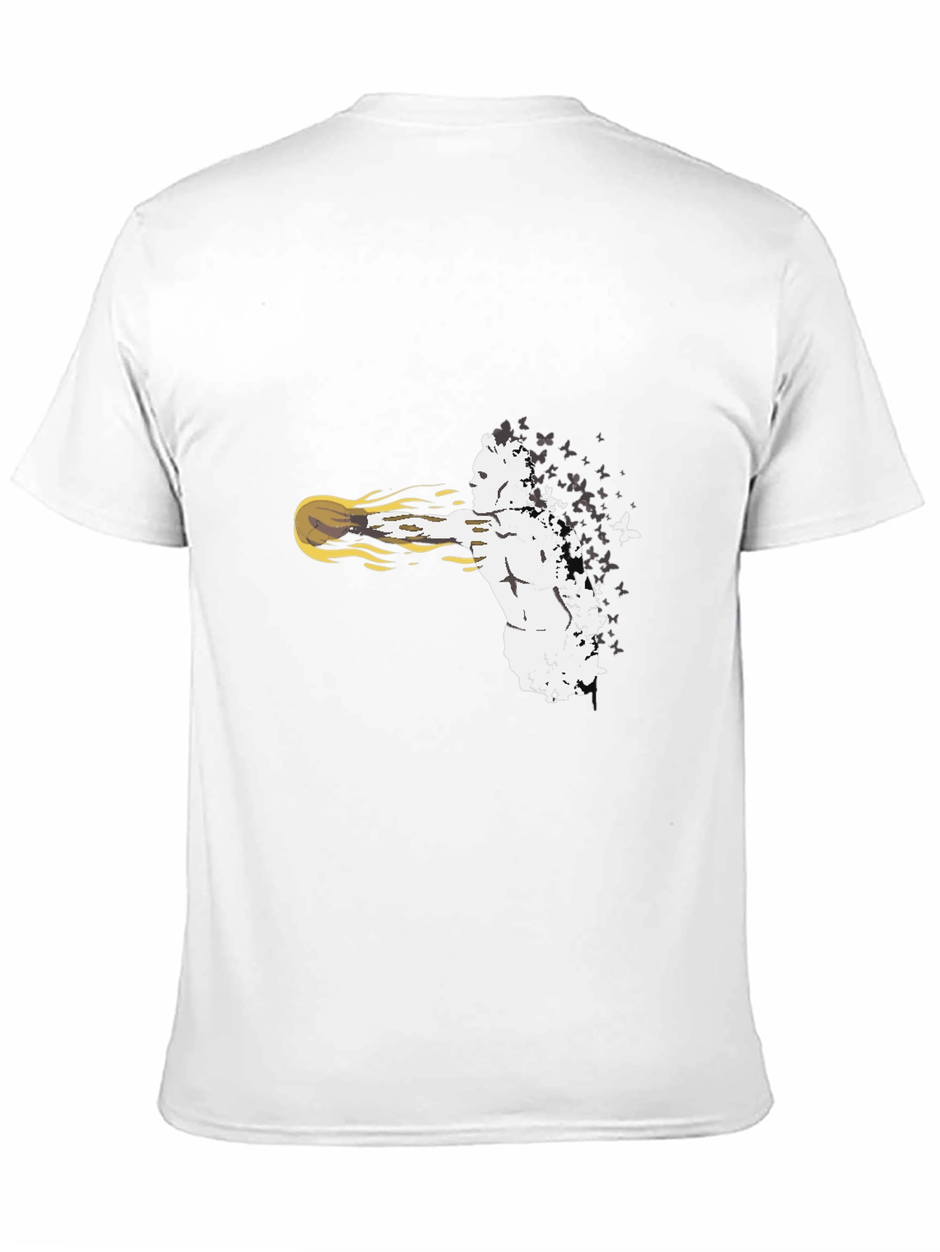 Black Abstract Fighter Black T-Shirt view 11