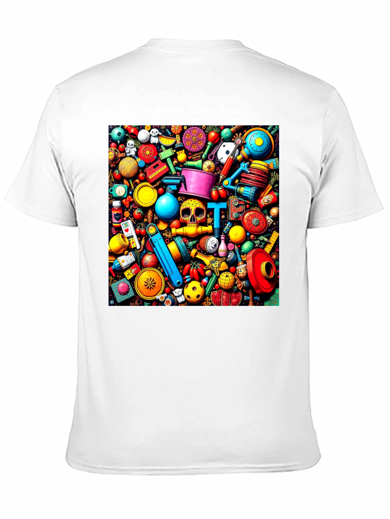 Black Colorful Doodles T-Shirt view 11