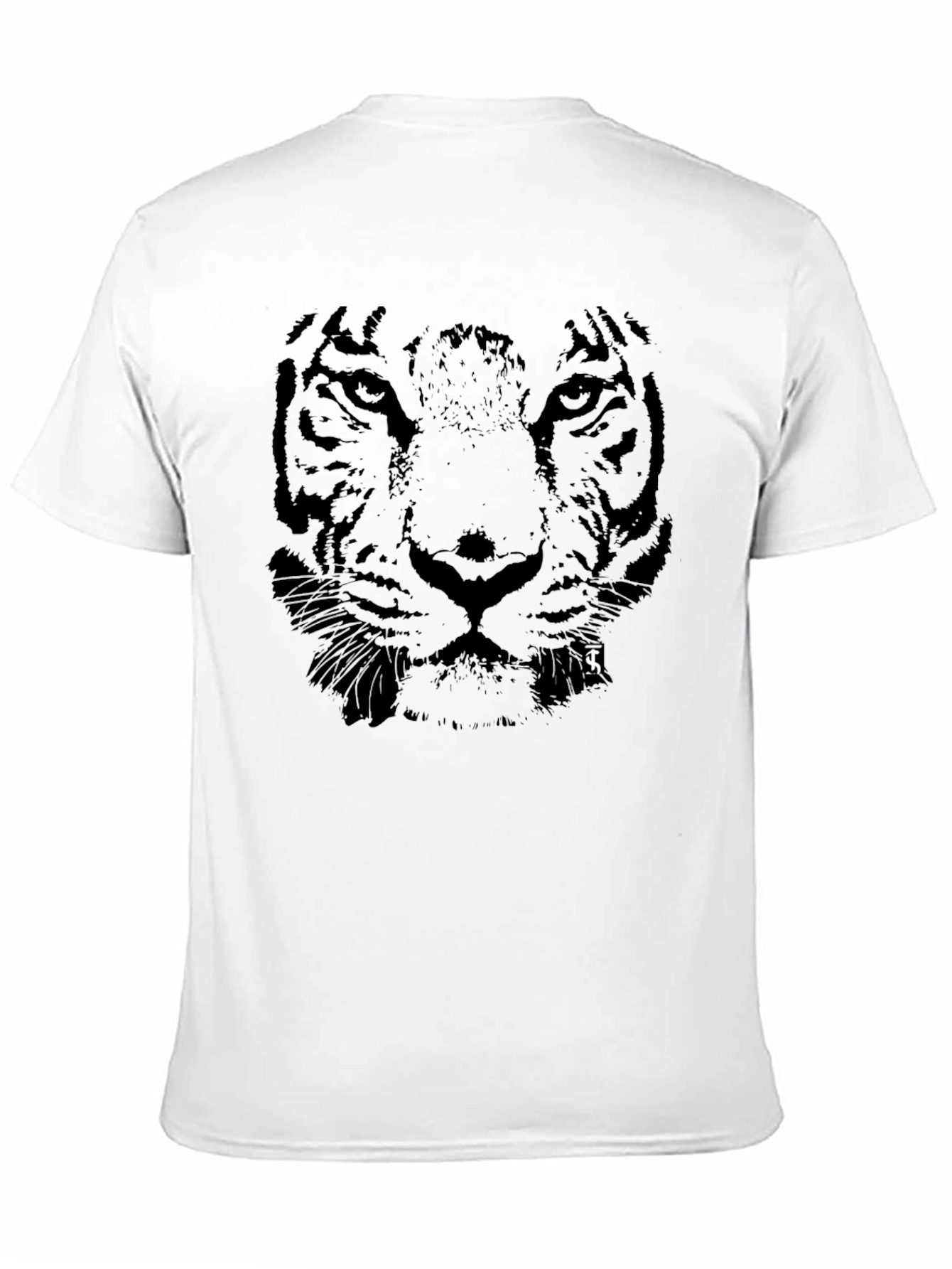 Black Tiger Face Graphic Black T-Shirt view 11