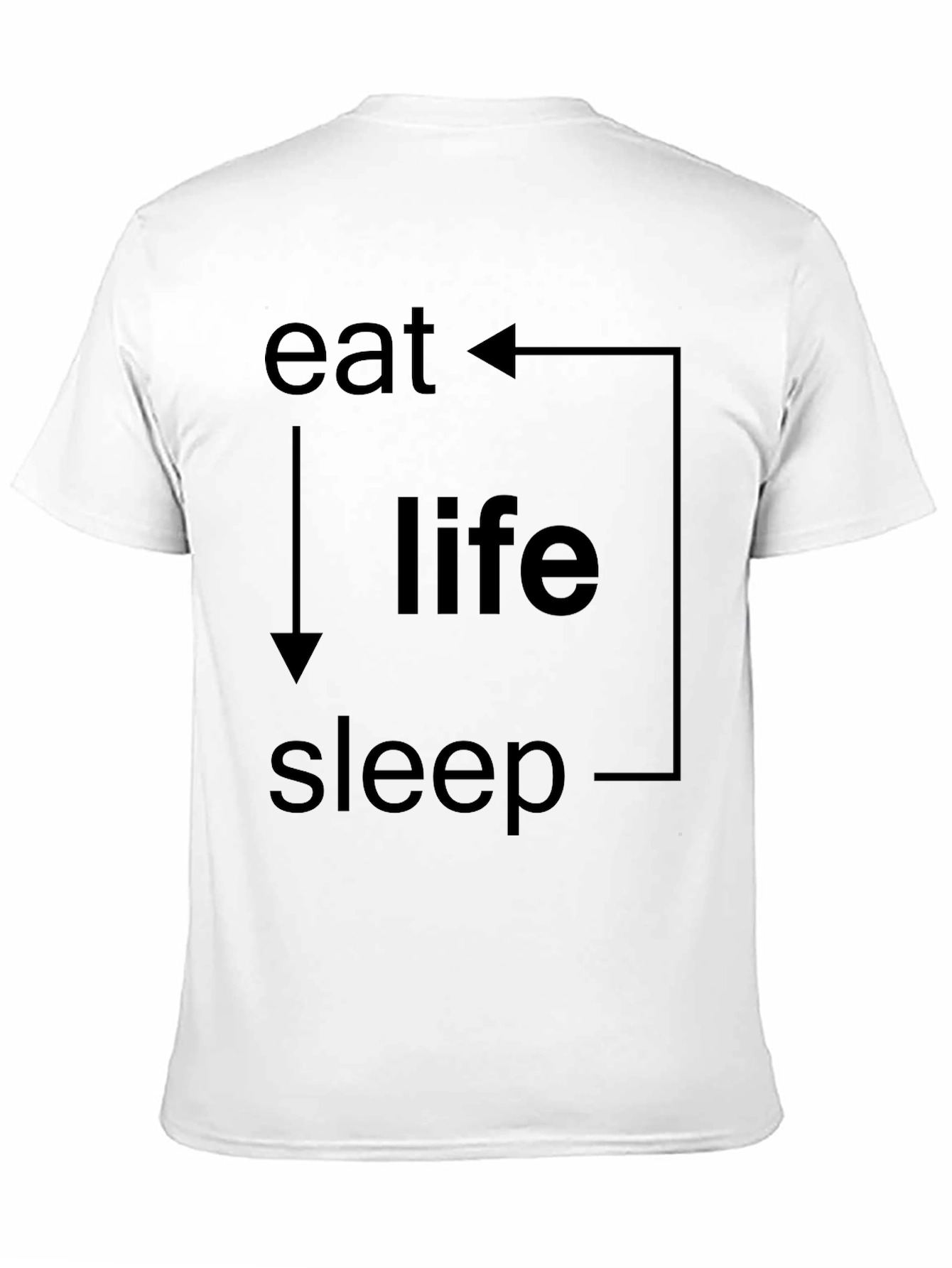 Black Eat Life Sleep Cycle Graphic T-Shirt view 11