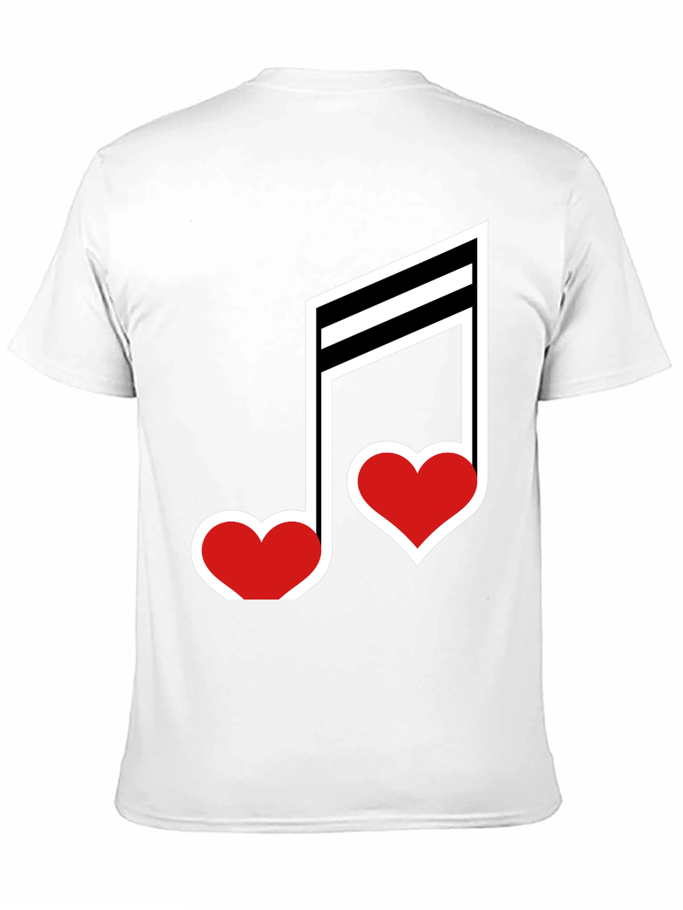 Black Musical Heart Note Graphic Tee - Black Cotton T-Shirt view 11