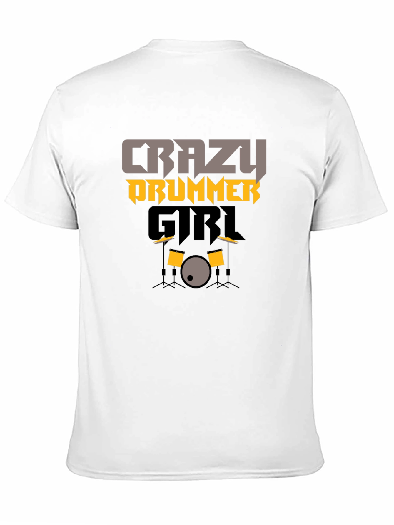 Black Crazy Drummer Girl Graphic Tee view 11