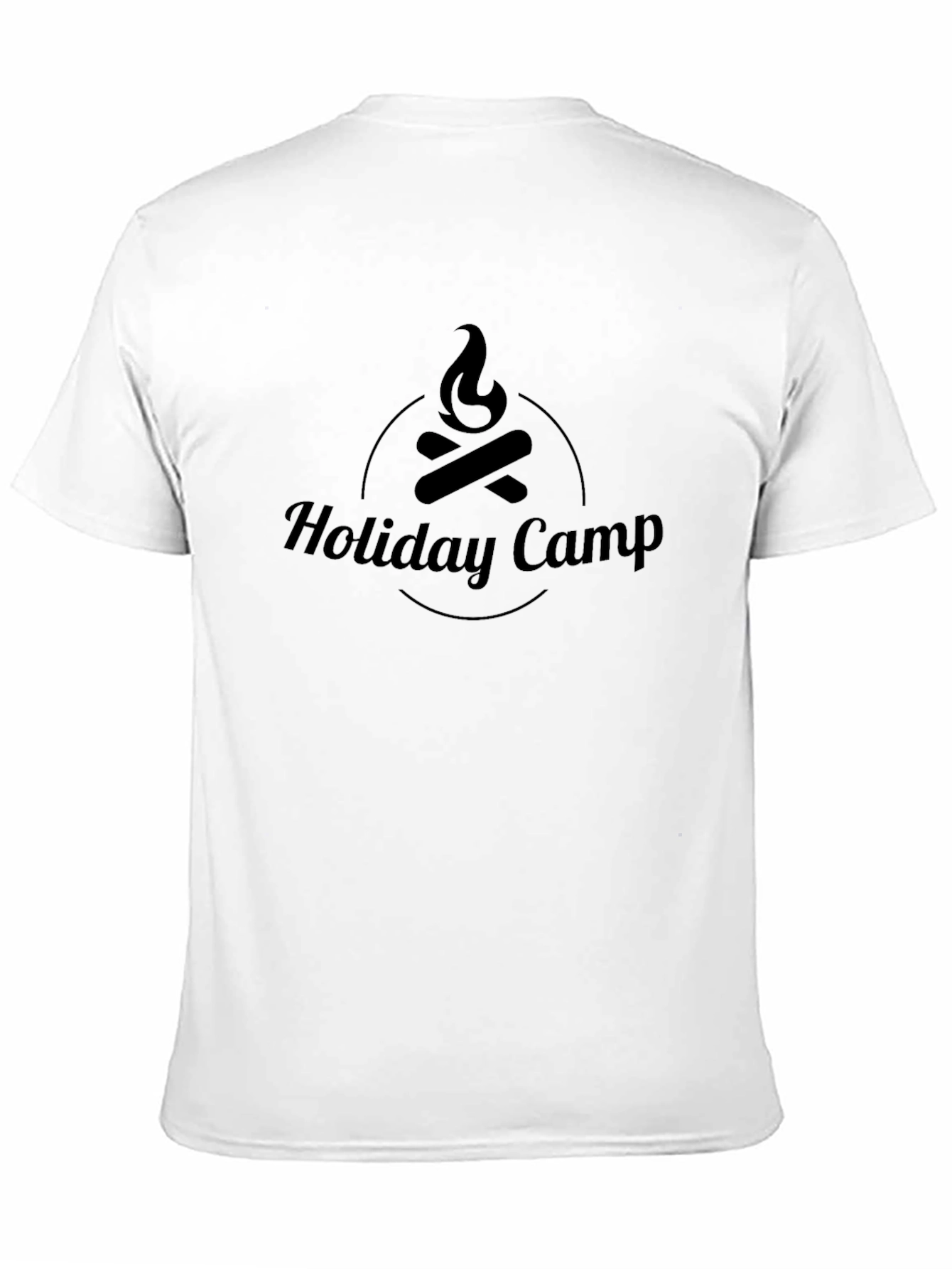 Black Holiday Camp T-Shirt - Black Campfire Design view 11