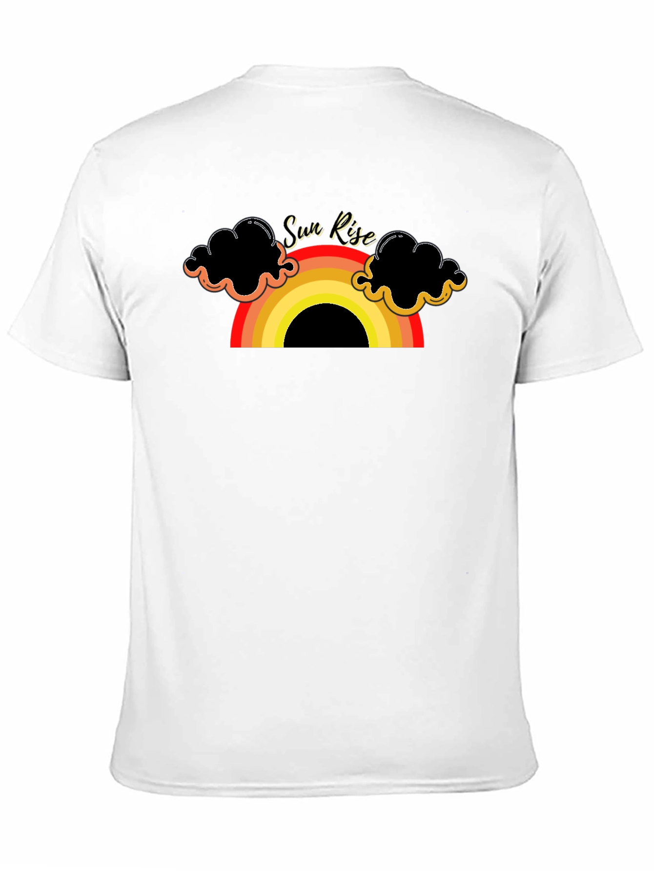 Black Sunrise Rainbow Graphic Tee - Black Cotton T-Shirt view 11