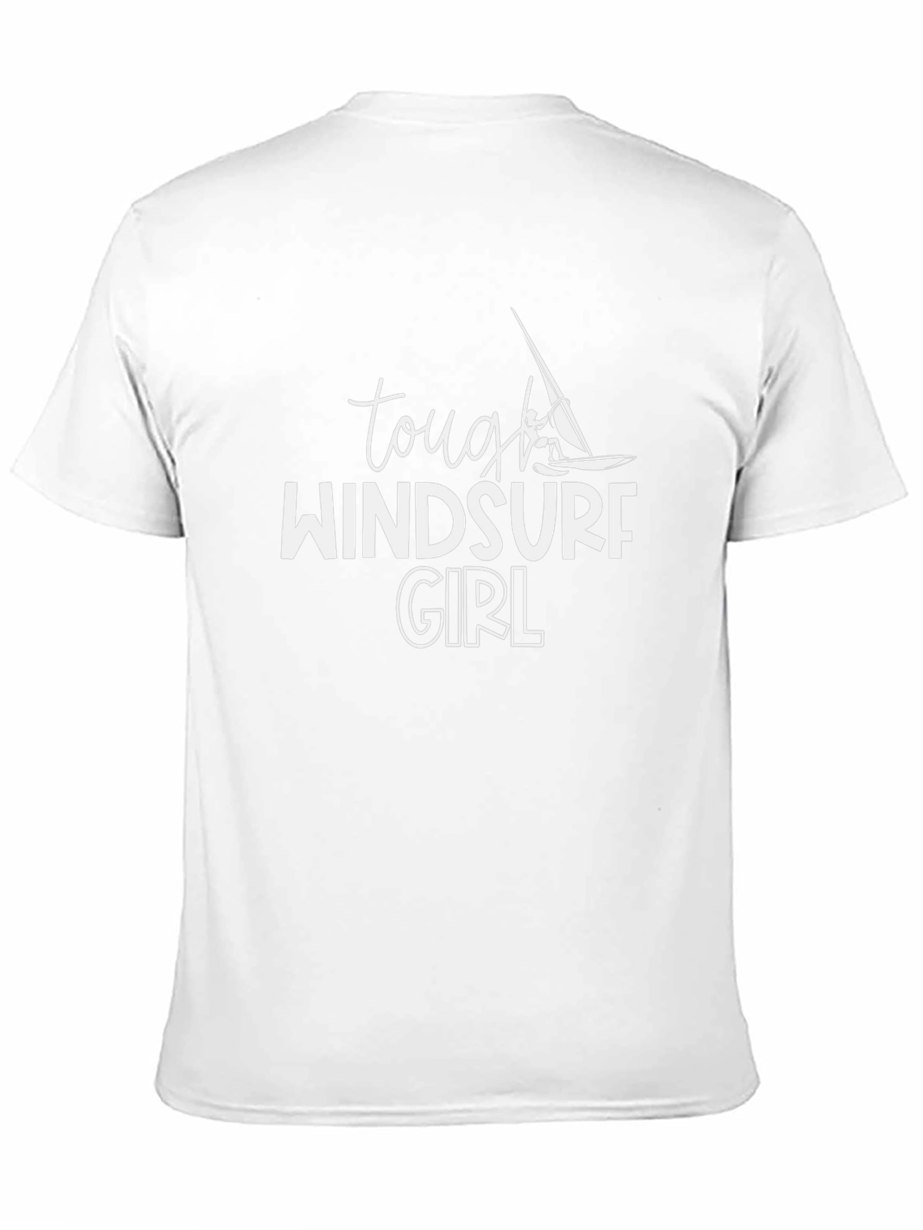 Black Tough Windsurf Girl Graphic Tee - Black Crew Neck T-Shirt view 11