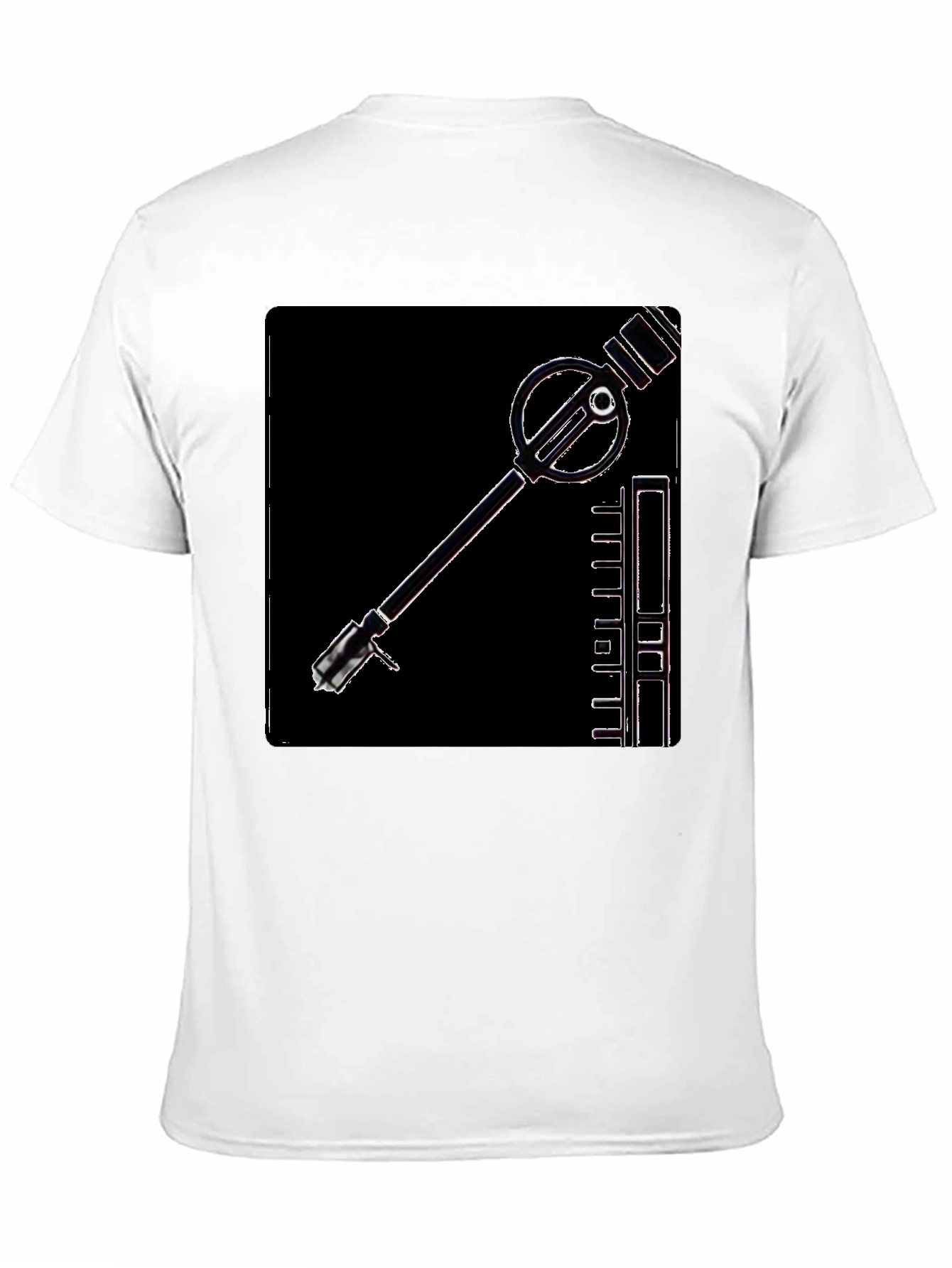 Black Retro Sci-Fi Gadget Graphic Tee - Black Cotton T-Shirt view 11