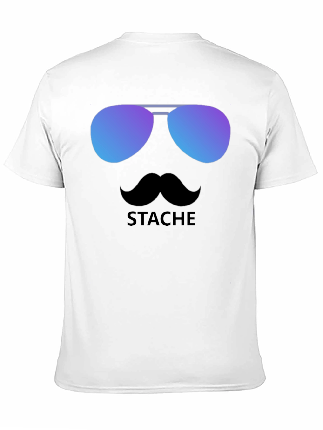 Black Cool Stache T-Shirt - Sunglasses & Moustache Graphic Tee view 11