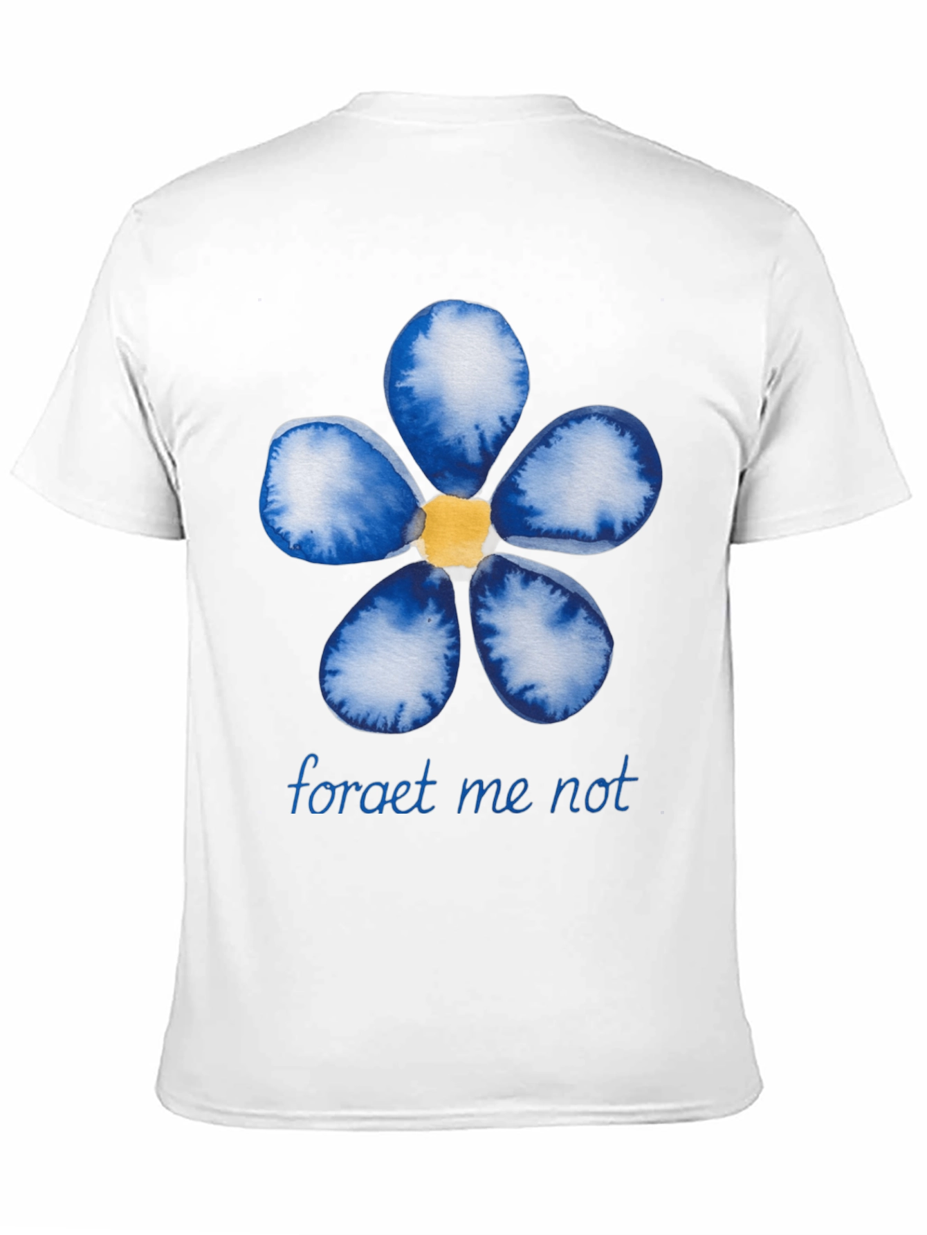 Black Forget-Me-Not Flower Graphic Black T-Shirt view 11