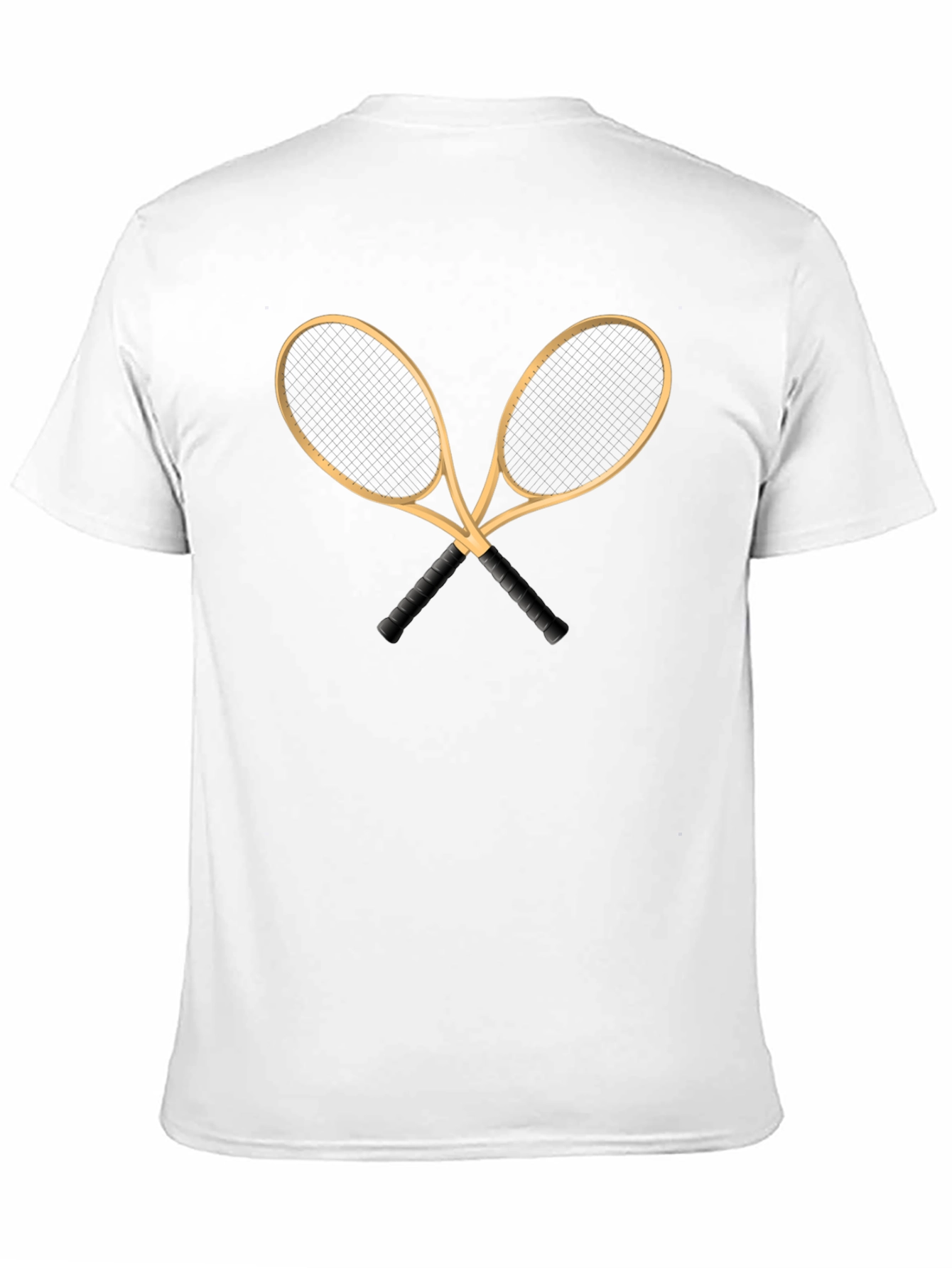 Black Tennis Rackets Graphic T-Shirt - Classic Crossed Racquets Design view 11