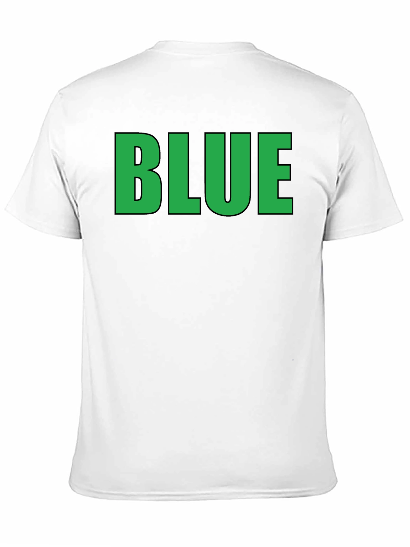 Black Funny Graphic Tee - BLUE (Green Text) - Adult T-Shirt view 11
