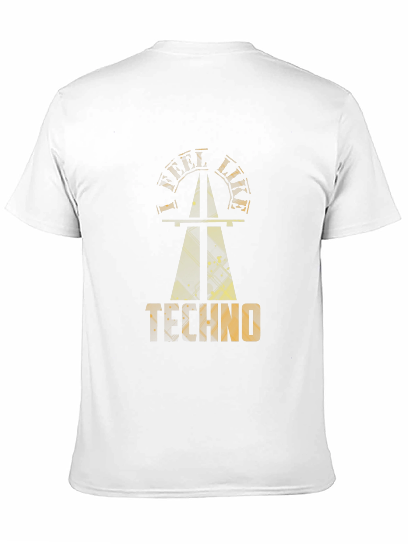 Black Golden Techno Graphic Black T-Shirt view 11
