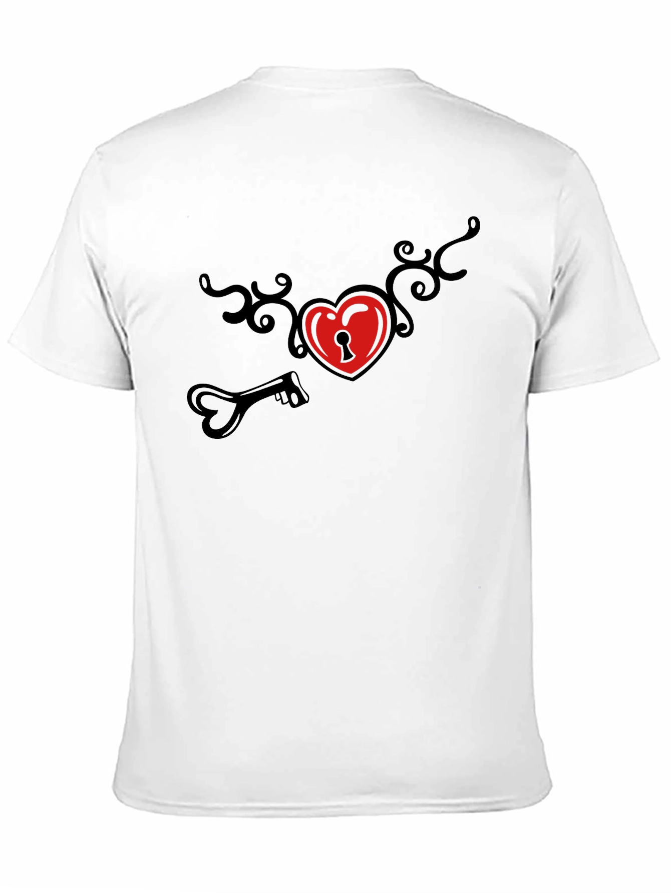 Black Heart Lock & Key Graphic Tee - Black view 11