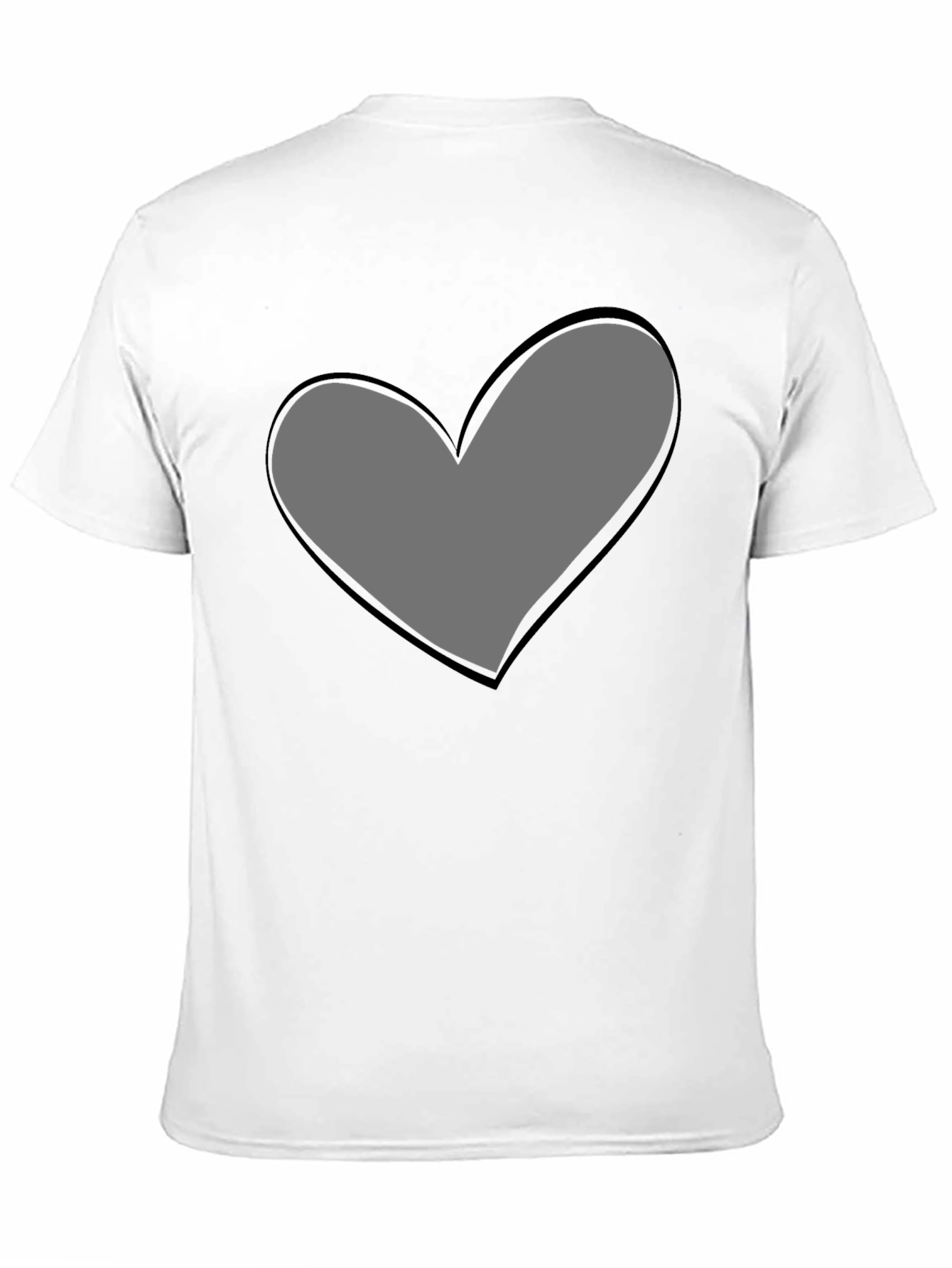 Heart Graphic Print Black T-Shirt - 11