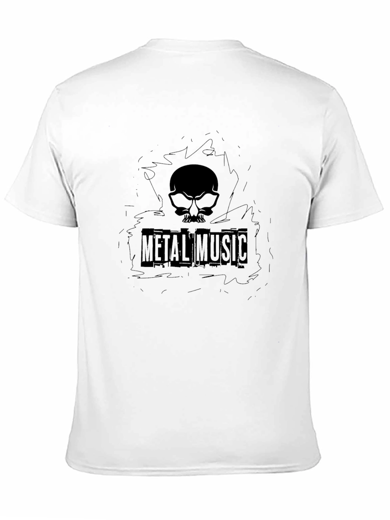 Black Metal Music Skull Graphic T-Shirt view 11