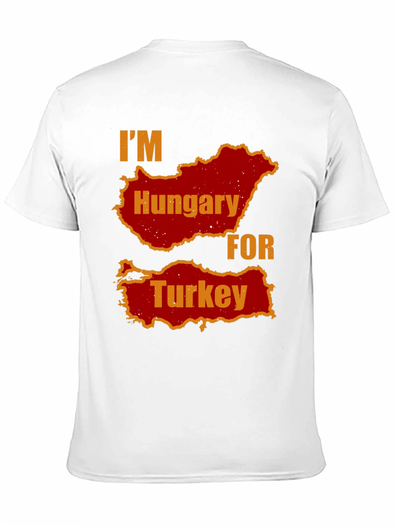 Black I'm Hungary For Turkey Men's Black T-Shirt view 11