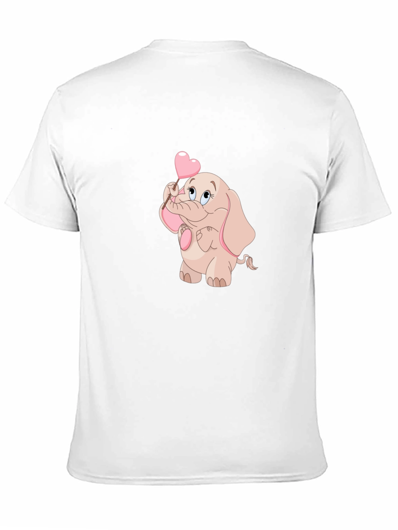 Black Cute Elephant Holding Heart T-Shirt view 11