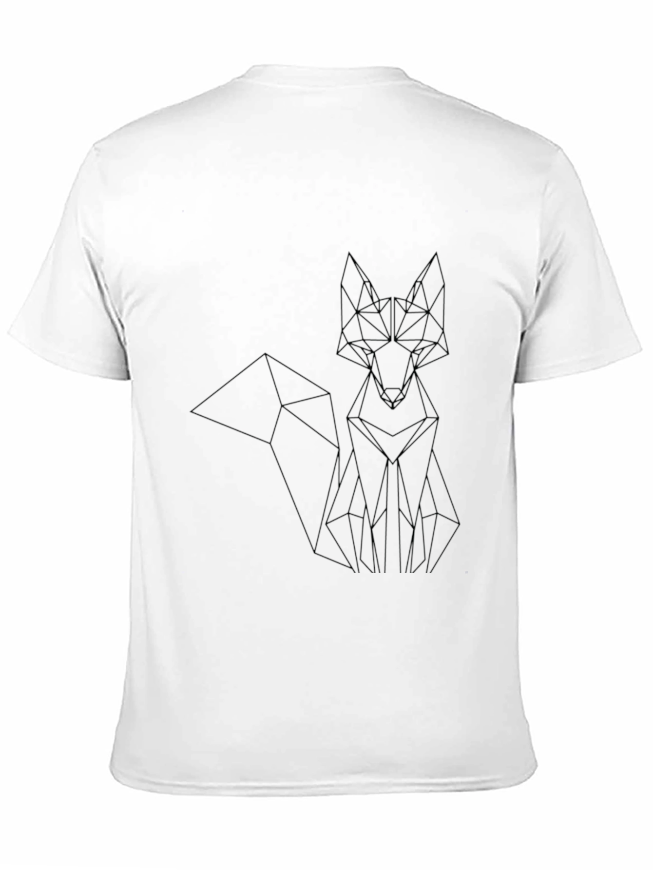 Black Geometric Fox Graphic Tee - Black Unisex T-Shirt view 11