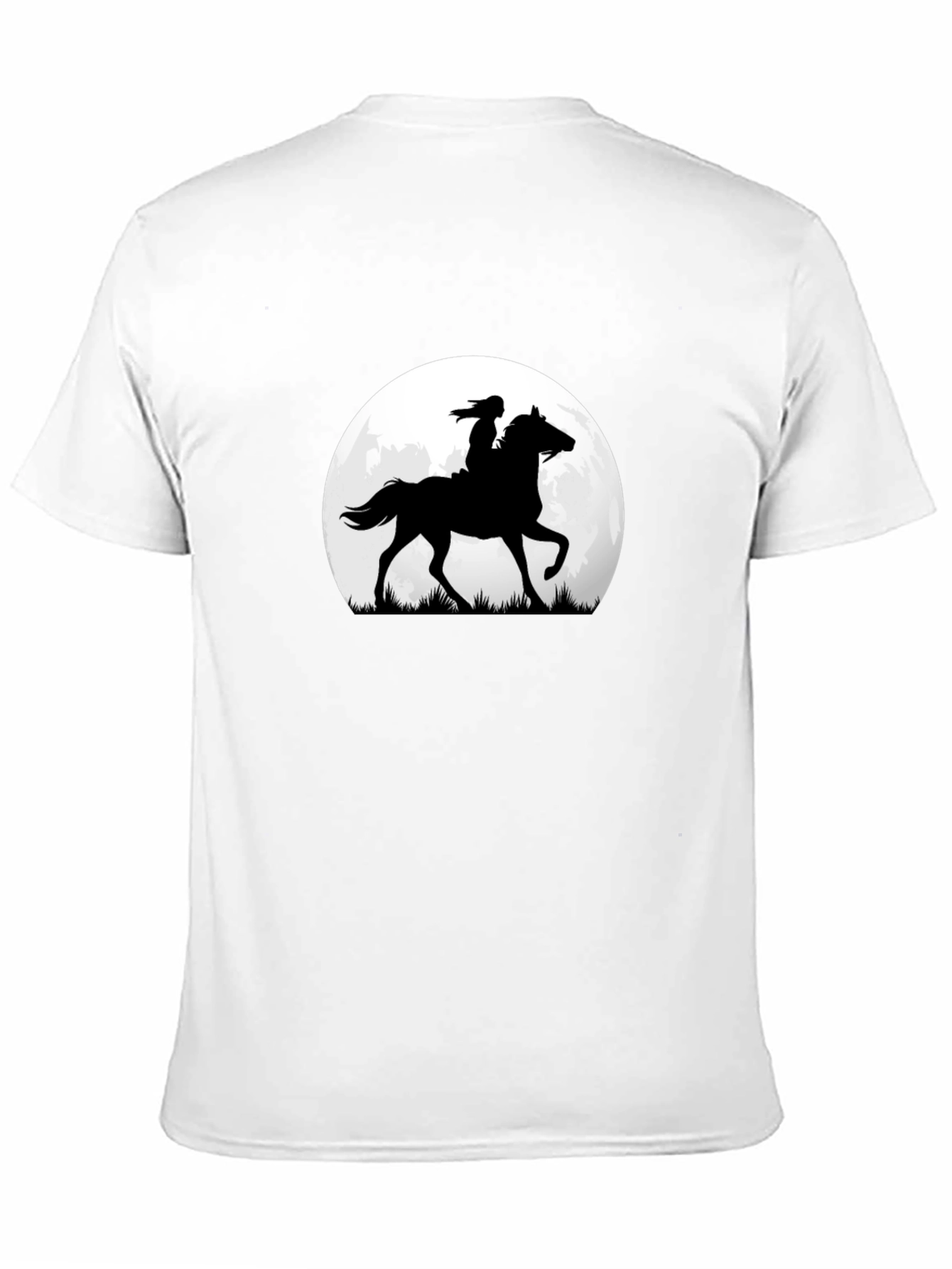 Black Horse & Rider Silhouette Moon Graphic Tee view 11