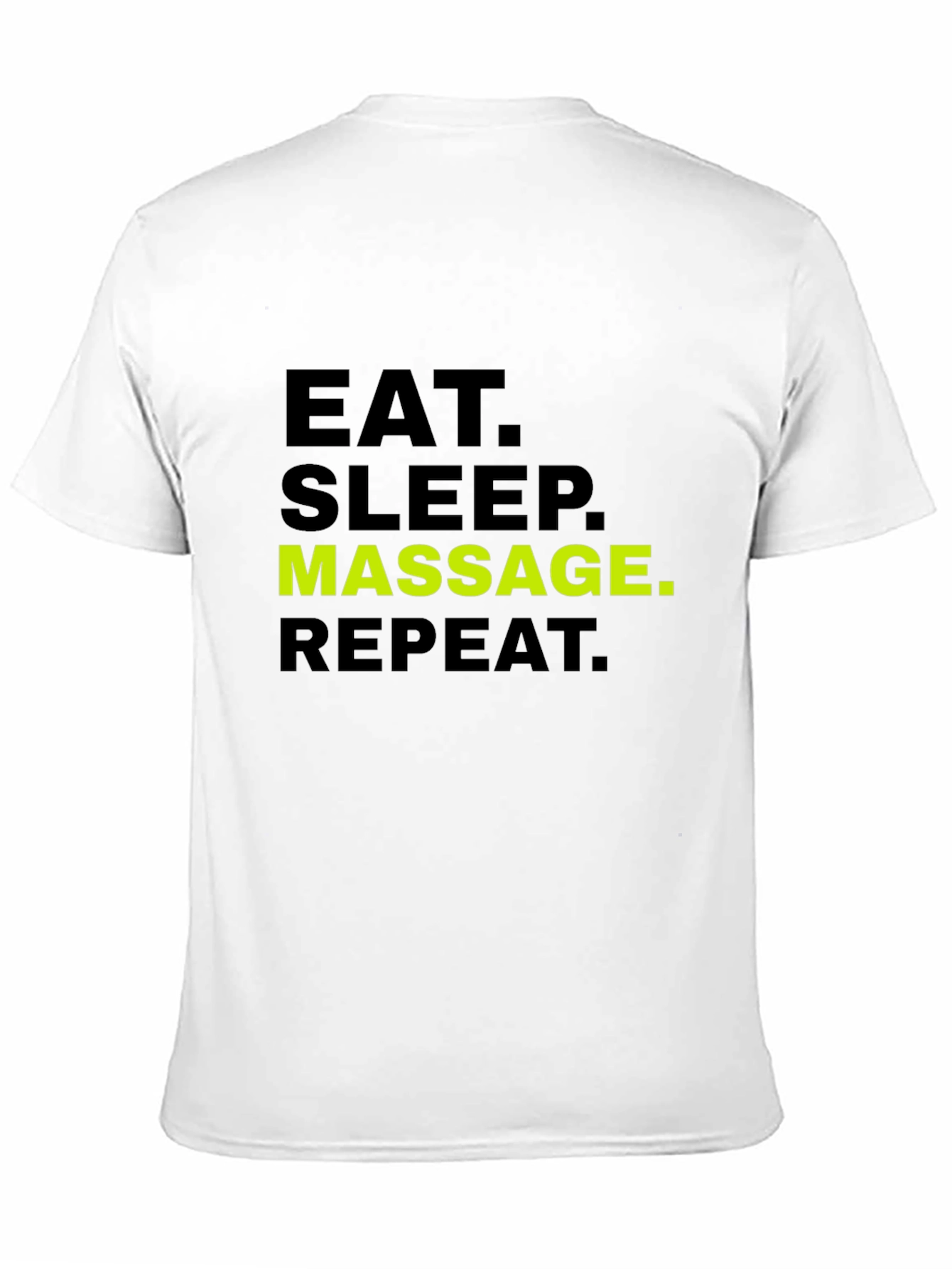 Black Eat Sleep Massage Repeat T-Shirt - Black Cotton Tee view 11