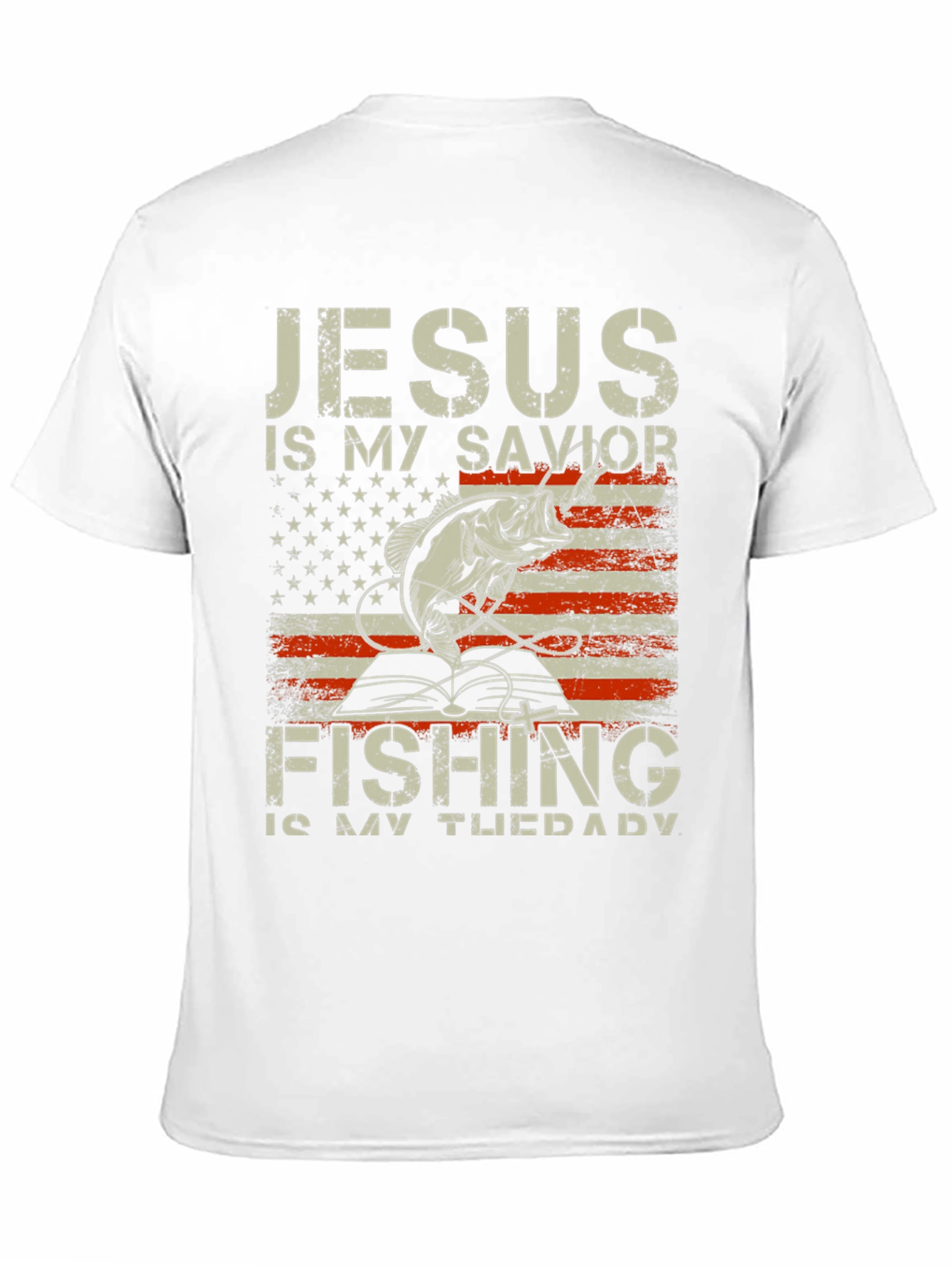 Jesus Is My Savior Fishing Is My Therapy T-Shirt - 11