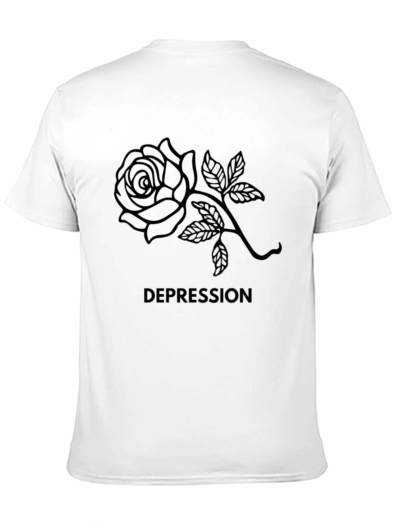 Black Rose Depression T-Shirt - Men's Black Graphic Tee view 11
