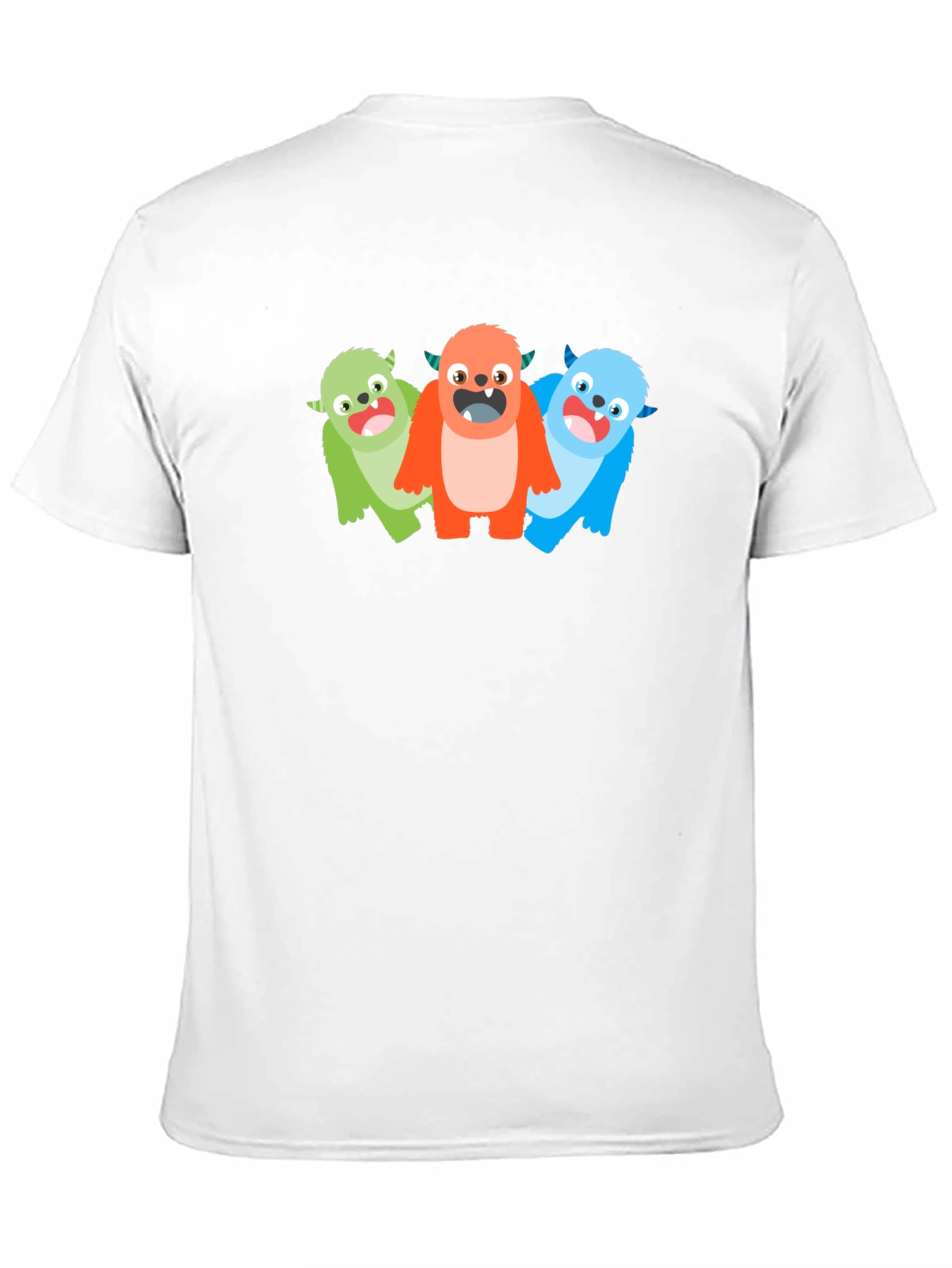 Black Monster Trio Graphic Tee - Fun Cartoon T-Shirt view 11