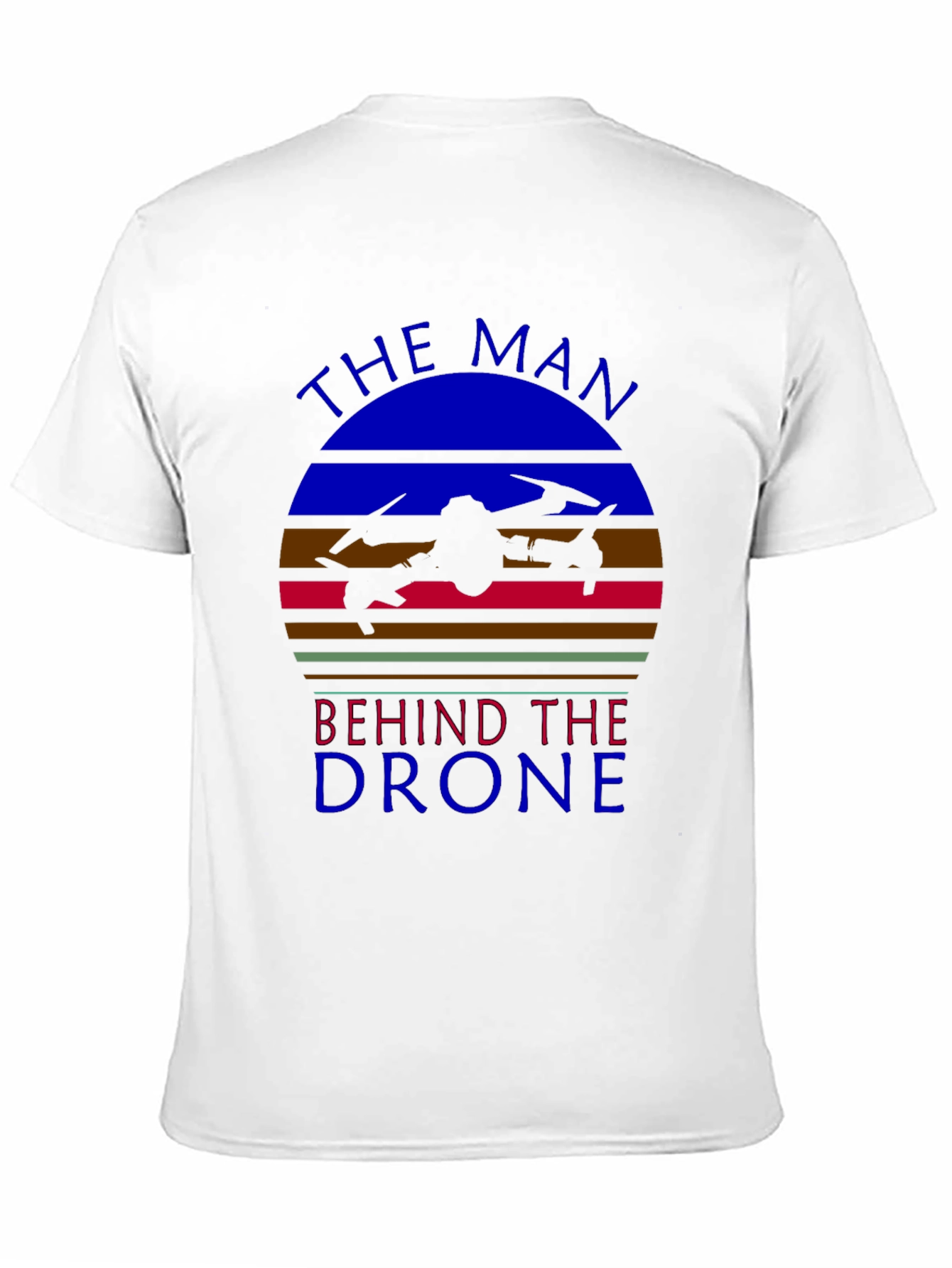 Black The Man Behind the Drone Graphic T-Shirt view 11