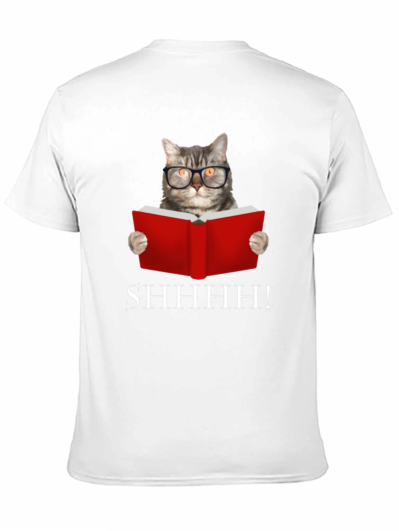 Black Shhh! Cat Reading Book Graphic Tee - Black view 11