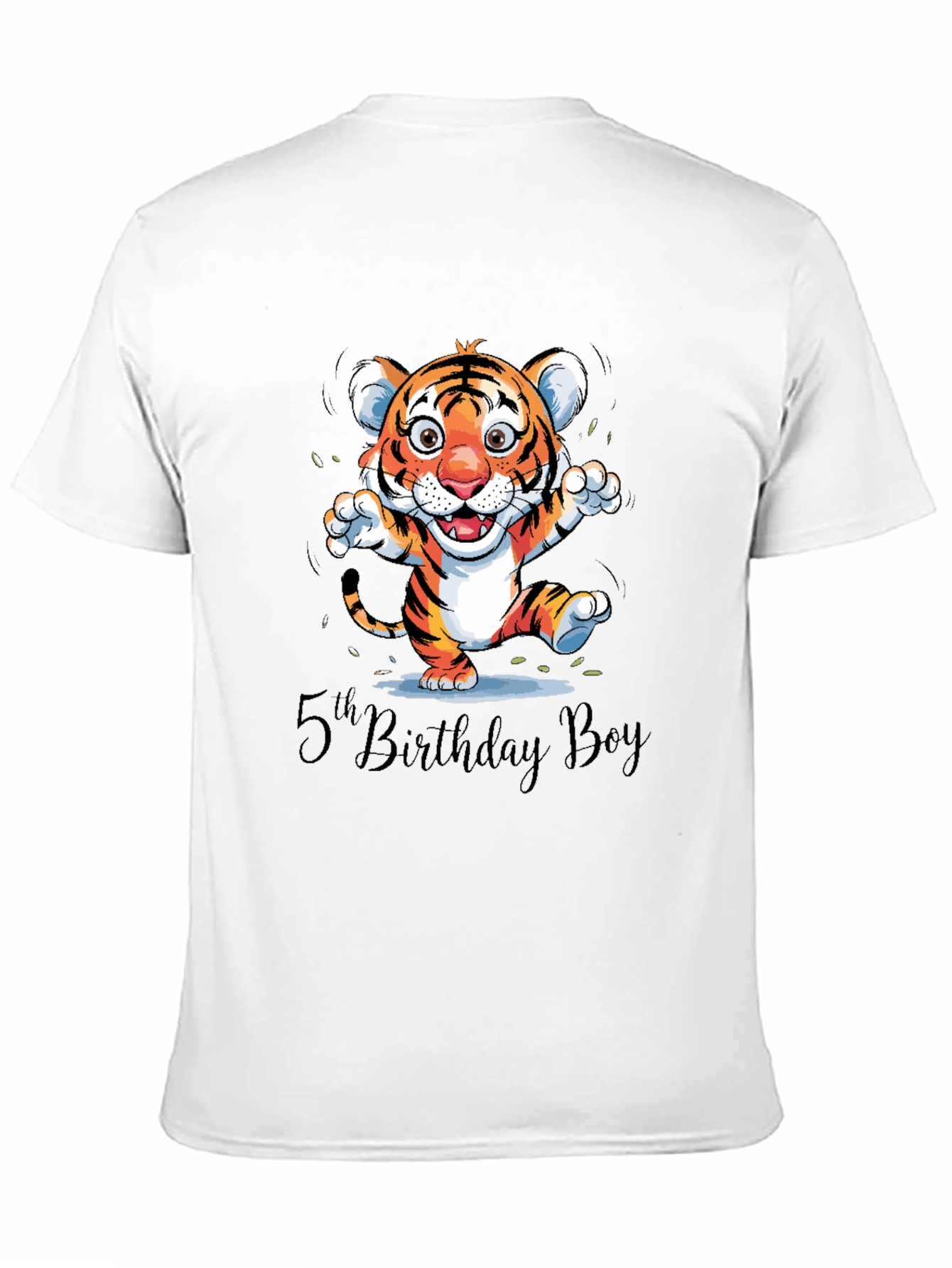 Black 5th Birthday Boy Tiger Cub T-Shirt view 11