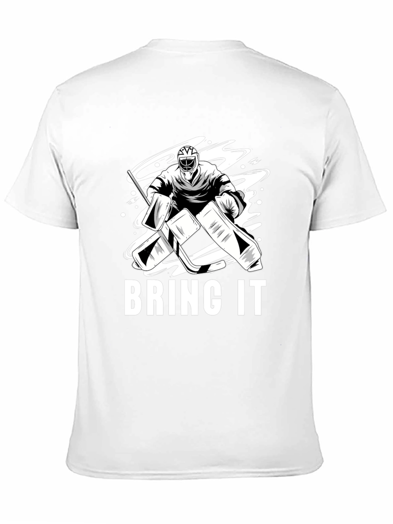 Black Hockey Goalie T-Shirt - Bring It Design view 11