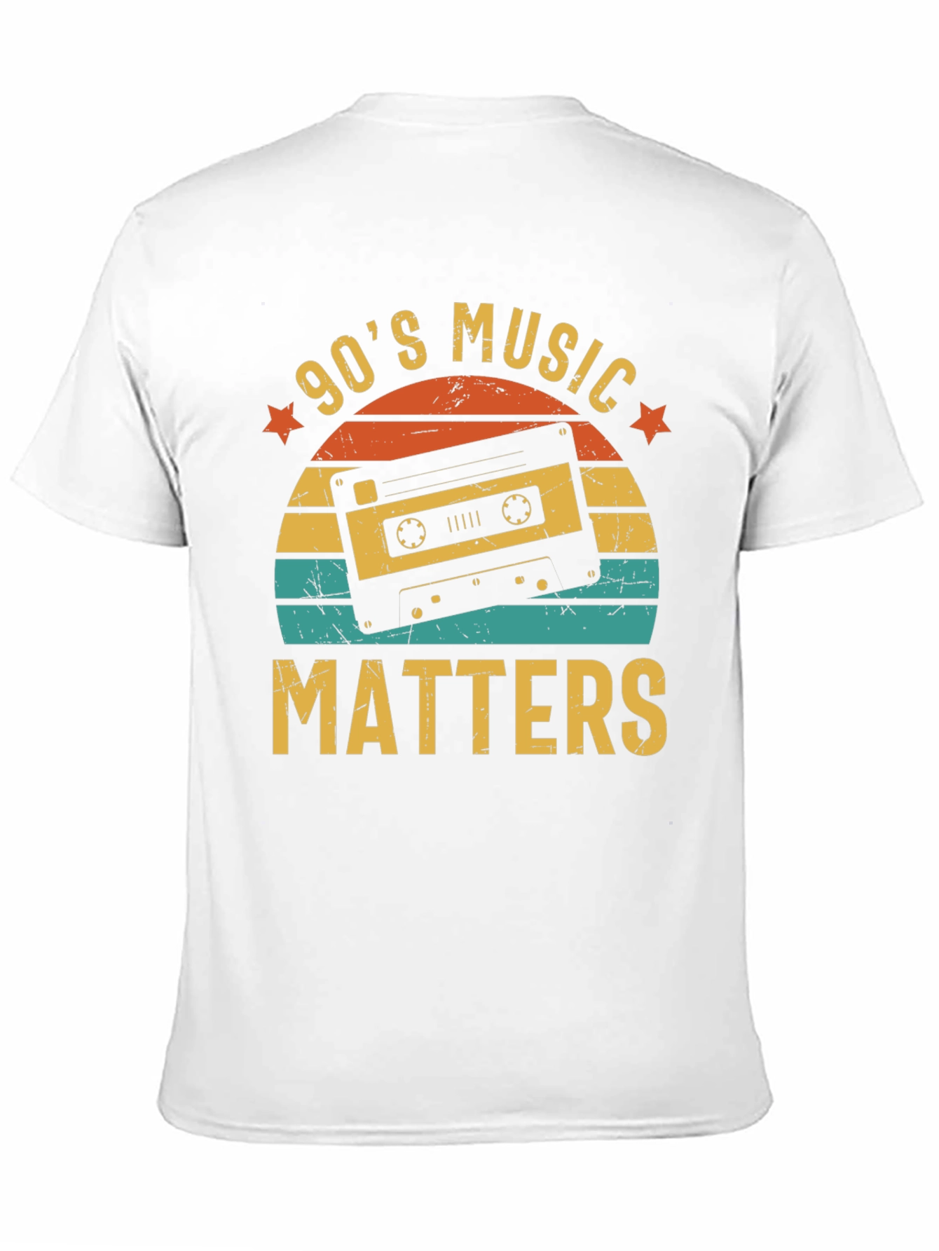Black 90's Music Matters Retro Cassette Tape T-Shirt view 11