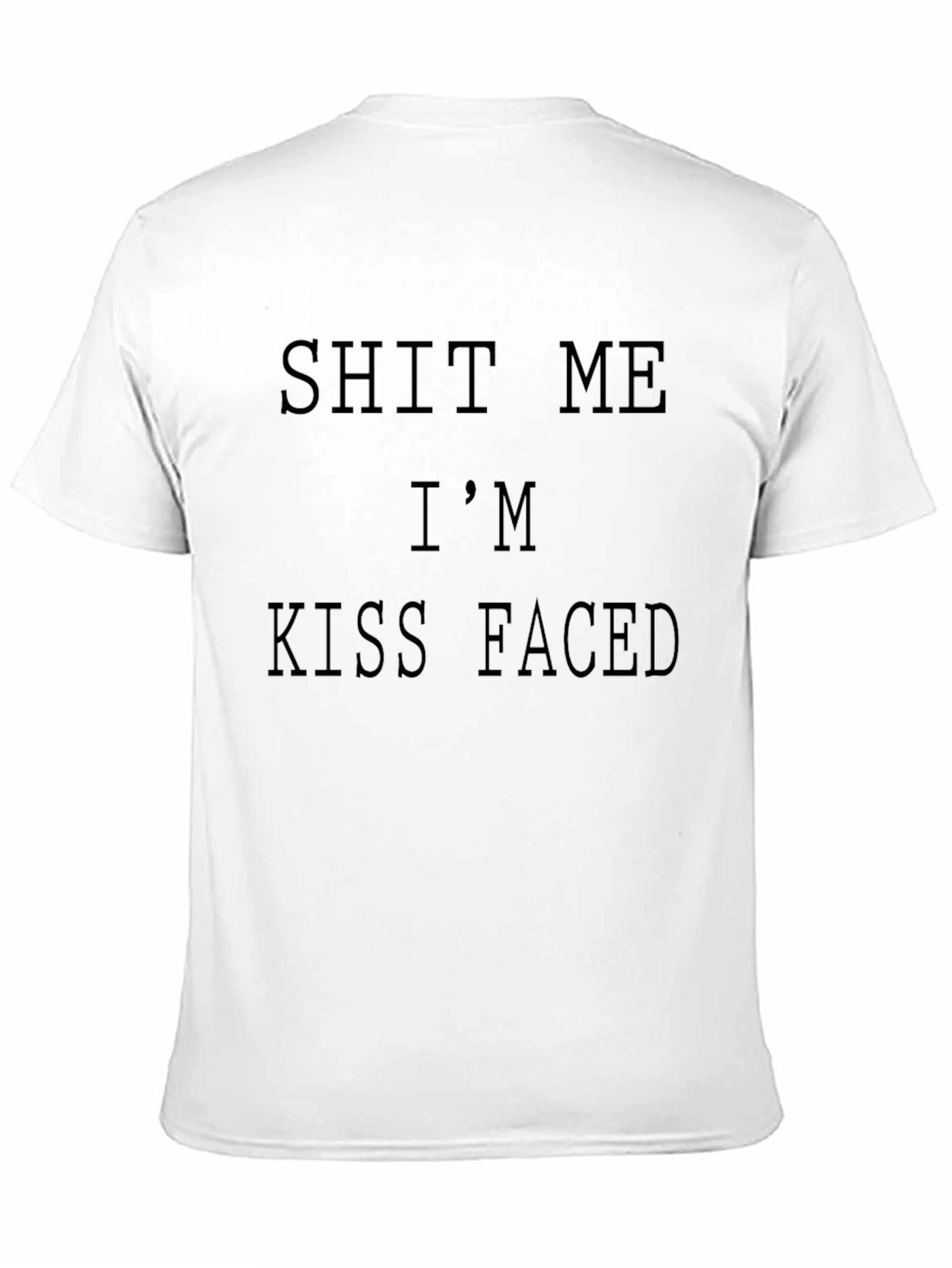 Black Funny Graphic Tee - "Hit Me I'm Kiss Faced" Black Cotton T-Shirt view 11