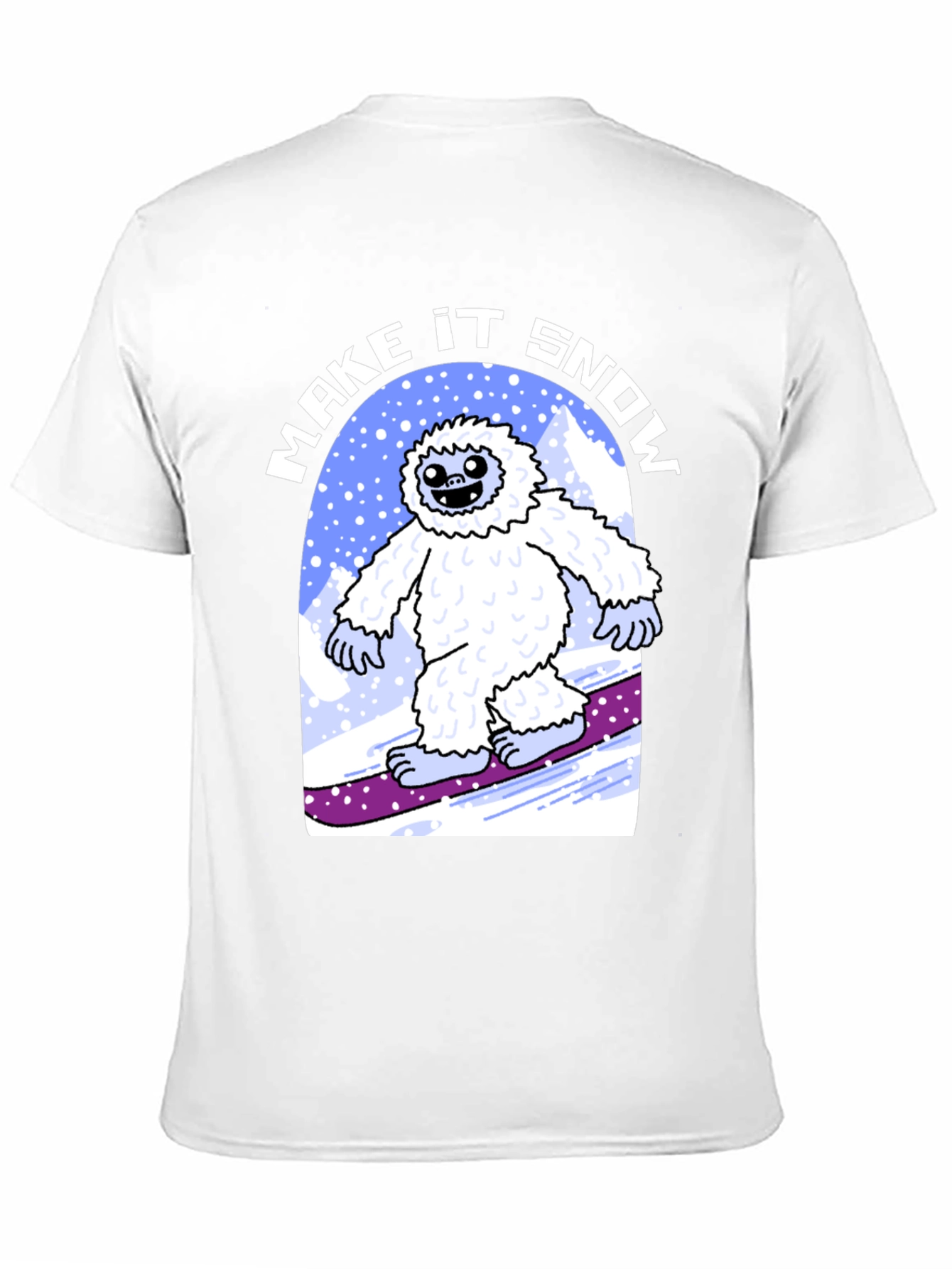 Black Make It Snow Yeti T-Shirt view 11