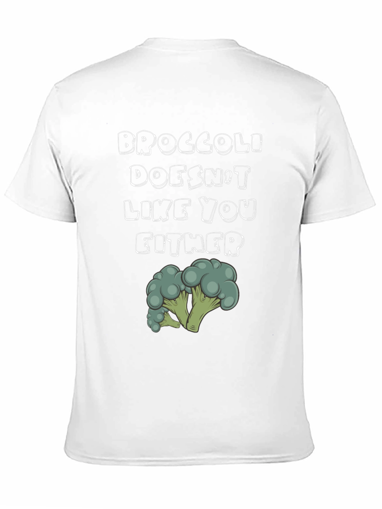 Black Broccoli Doesn't Like You Either Graphic T-Shirt view 11