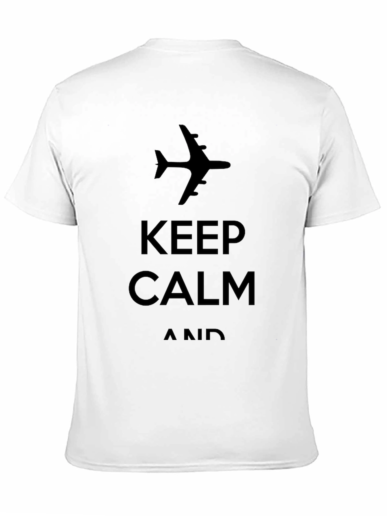 Black Keep Calm Airplane T-Shirt - Black Casual Tee view 11