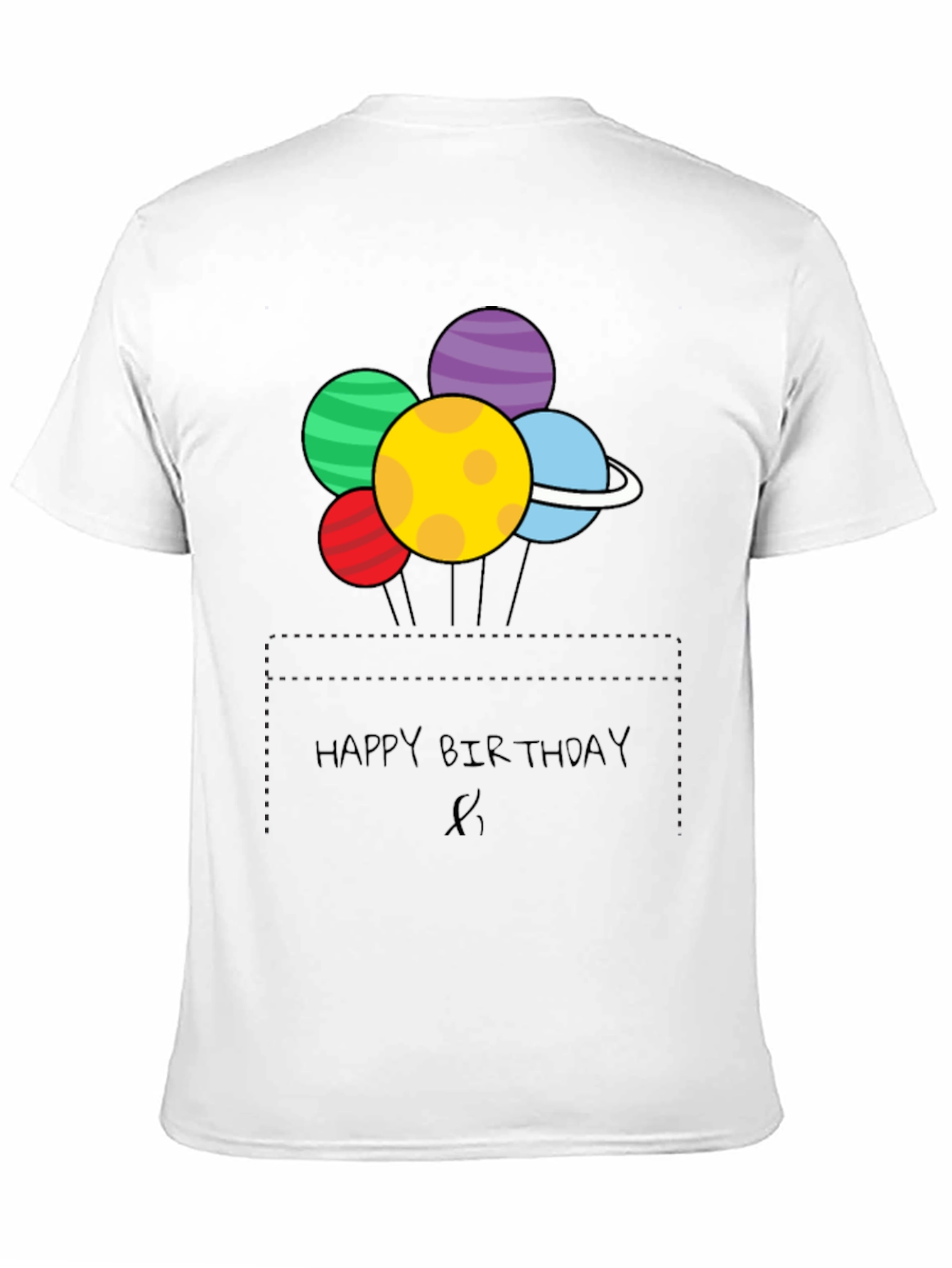 Black Happy Birthday Planet Balloons Graphic Tee view 11