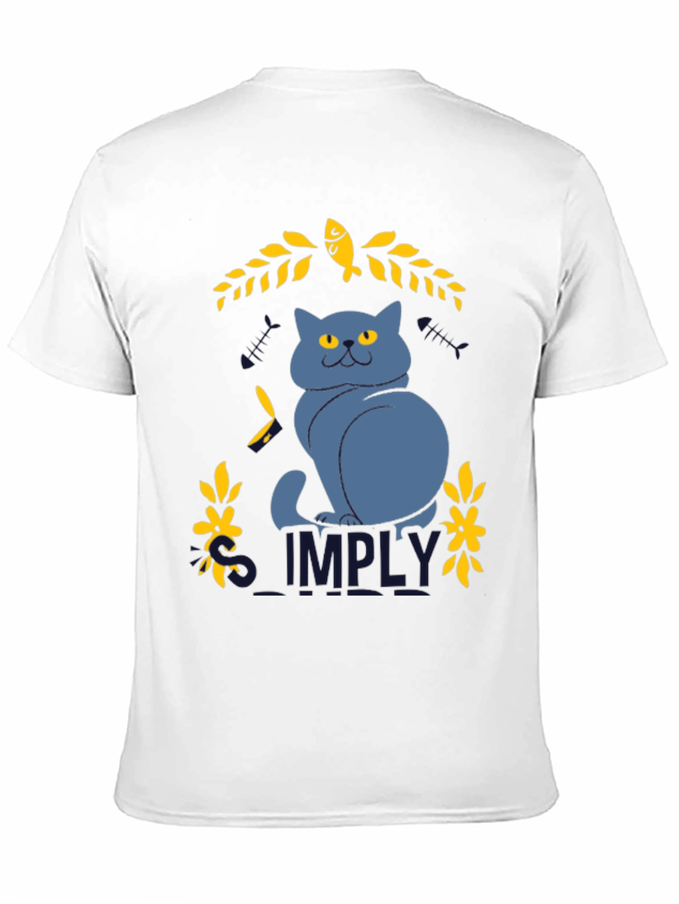 Black Simply Cat Graphic Tee - Black Cotton T-Shirt view 11
